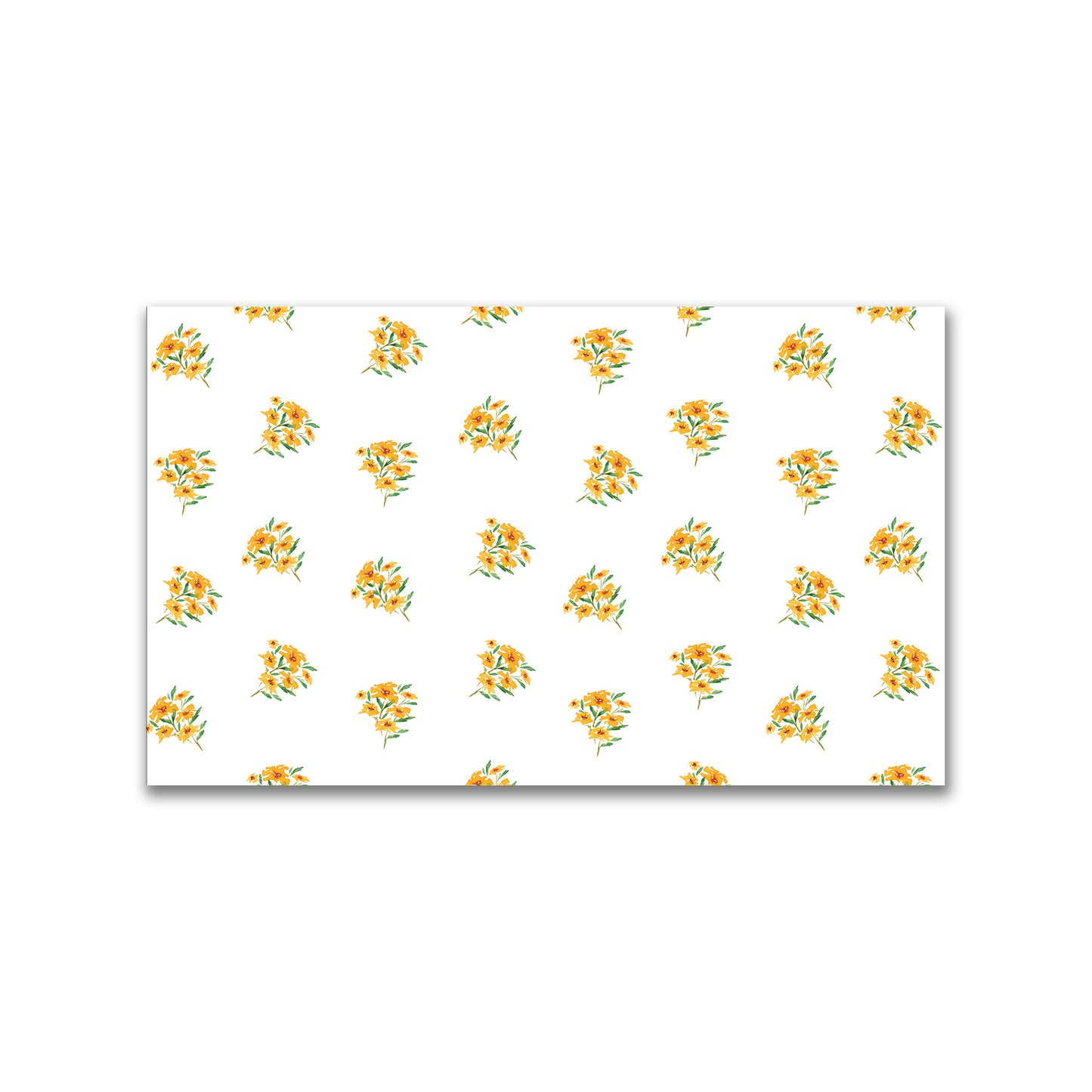 Saffron Garden — Printed Spun Polyester Fabric with Medium Yellow-Orange Watercolor Floral Pattern #FASP-1315
