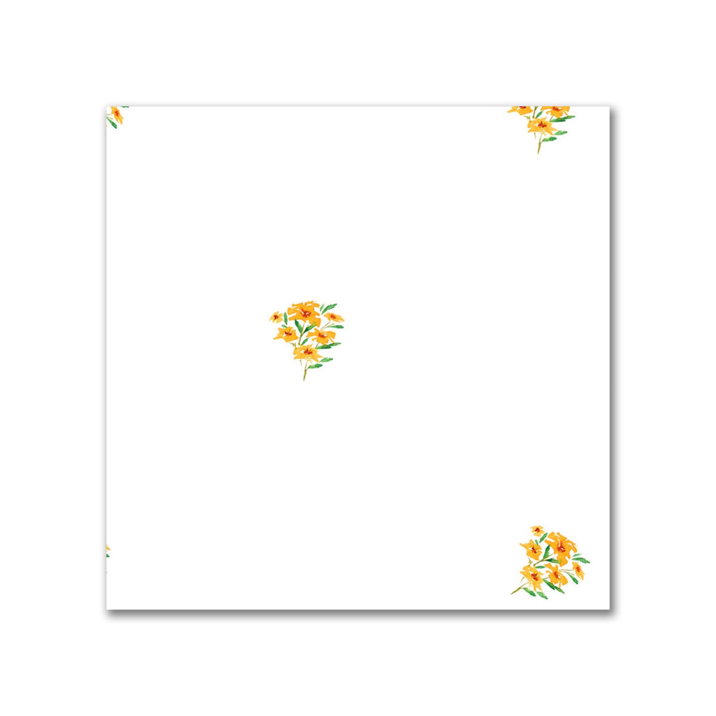Saffron Garden — Printed Spun Polyester Fabric with Small Yellow-Orange Watercolor Floral Pattern #FASP-1316