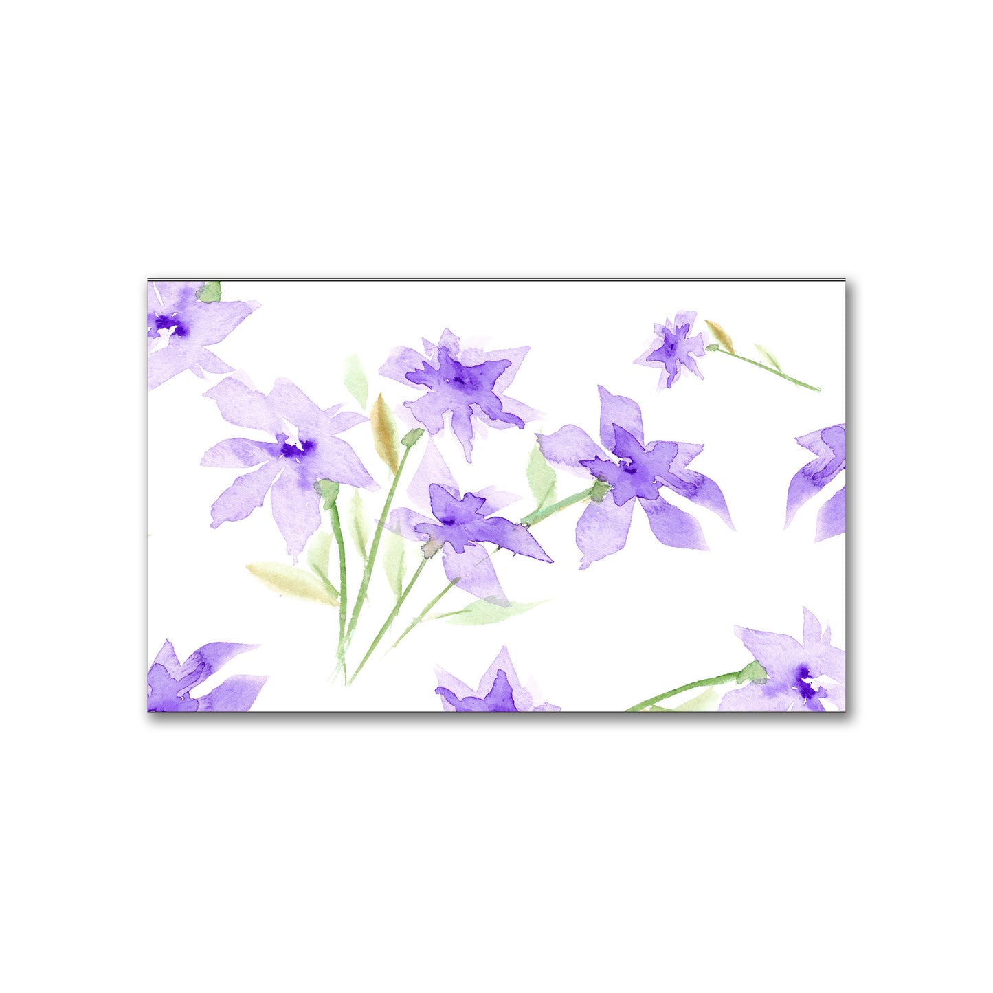 Soft Purple Bloom — Printed Spun Polyester Fabric with Large Hand-painted Purple Watercolor Floral Print #FASP-1324