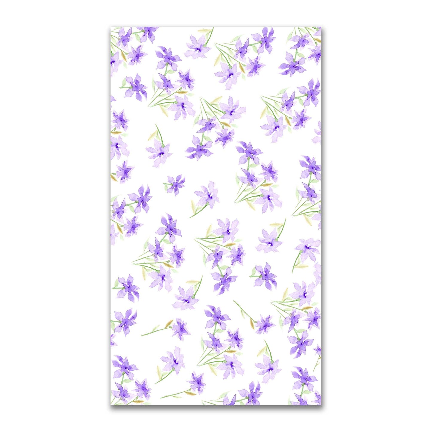 Soft Purple Bloom — Printed Spun Polyester Fabric with Large Hand-painted Purple Watercolor Floral Print #FASP-1324
