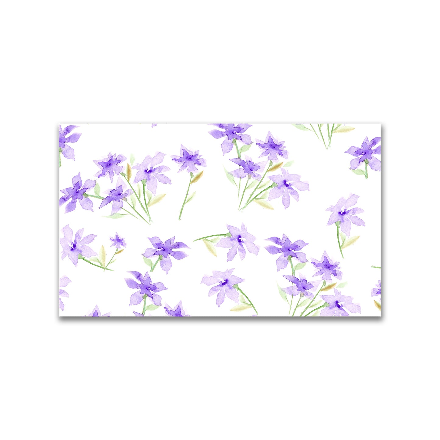 Soft Purple Bloom — Printed Spun Polyester Fabric with Large Hand-painted Purple Watercolor Floral Print #FASP-1324