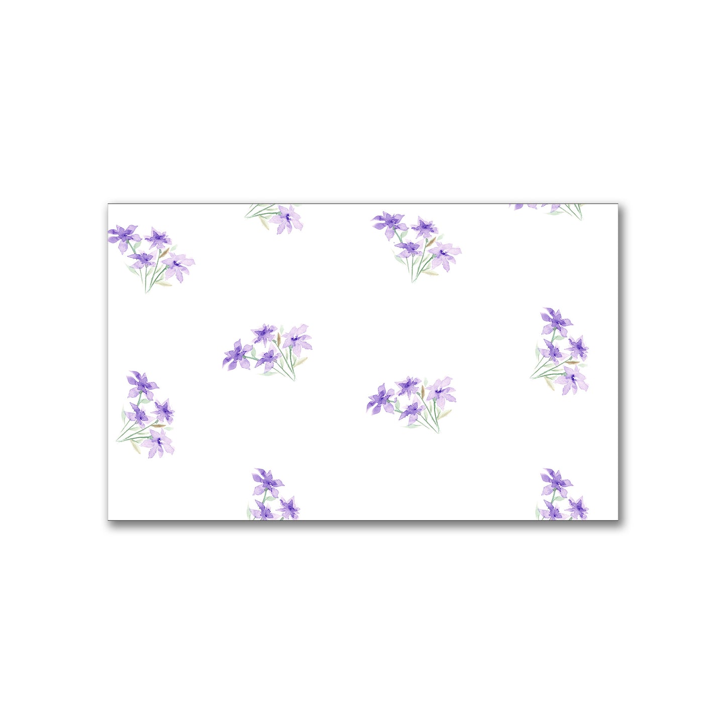 Soft Purple Bloom — Printed Spun Polyester Fabric with Medium Purple Watercolor Floral Pattern #FASP-1325