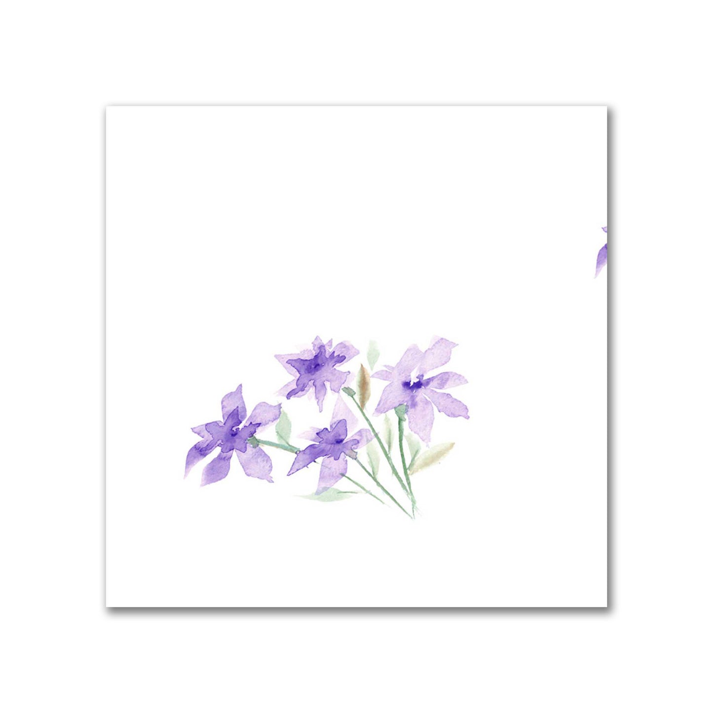 Soft Purple Bloom — Printed Spun Polyester Fabric with Medium Purple Watercolor Floral Pattern #FASP-1325