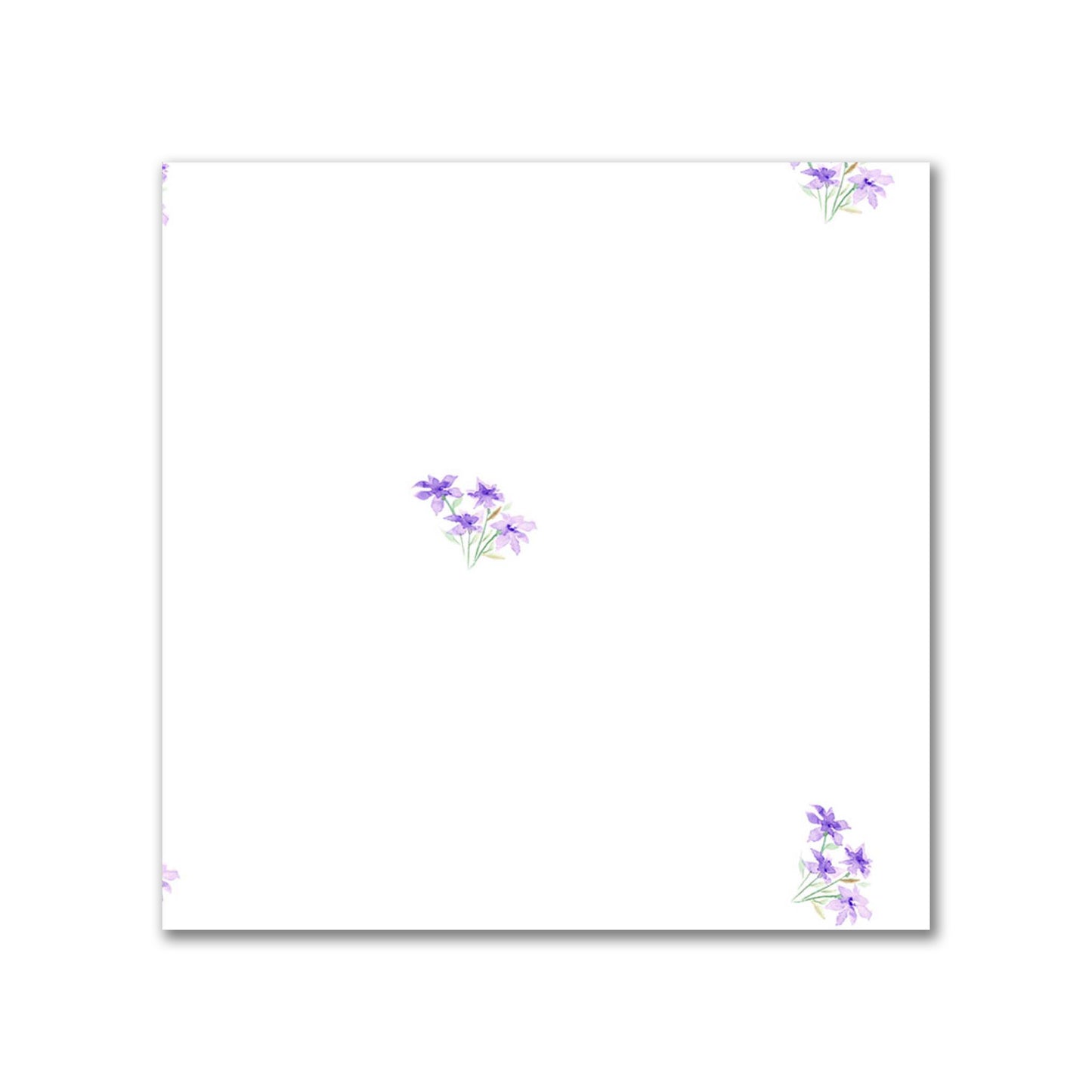 Soft Purple Bloom — Printed Spun Polyester Fabric with Small Purple Watercolor Floral Pattern #FASP-1326