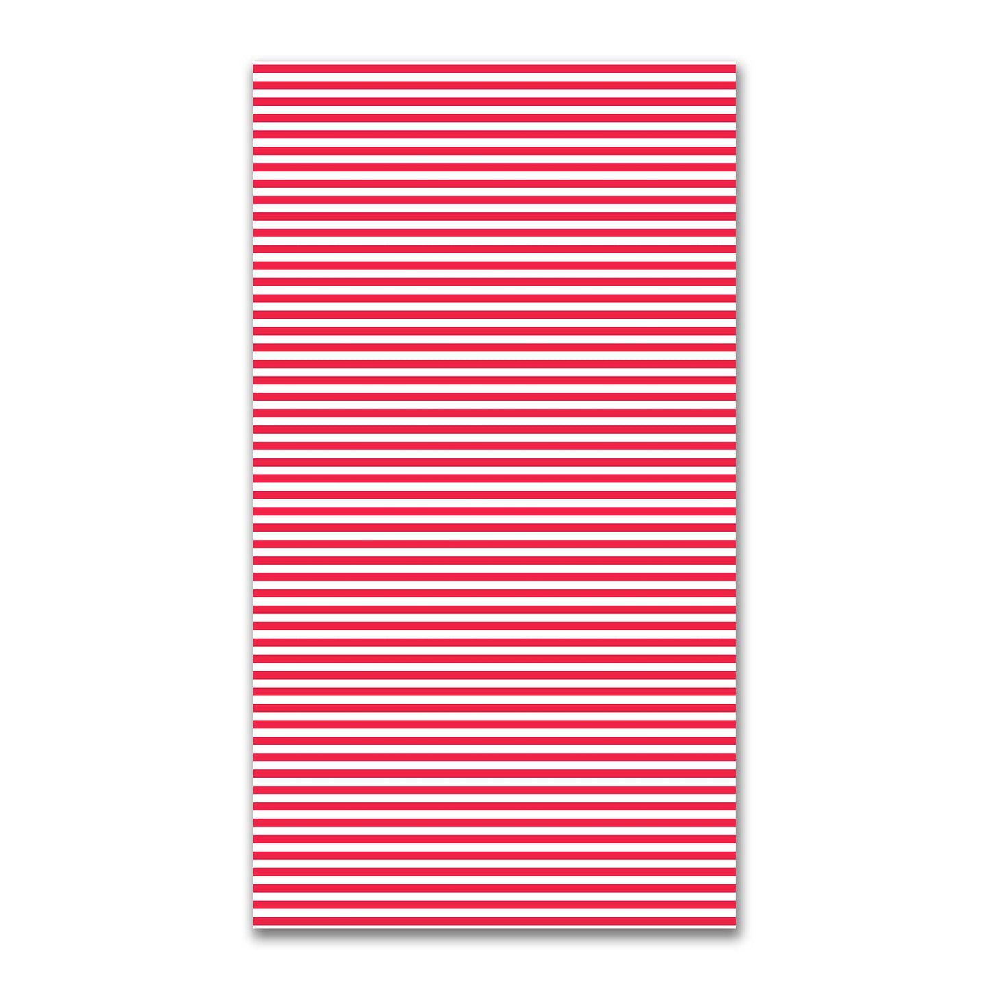 White Spun Polyester Fabric with Red Bars #FASP-1330-051
