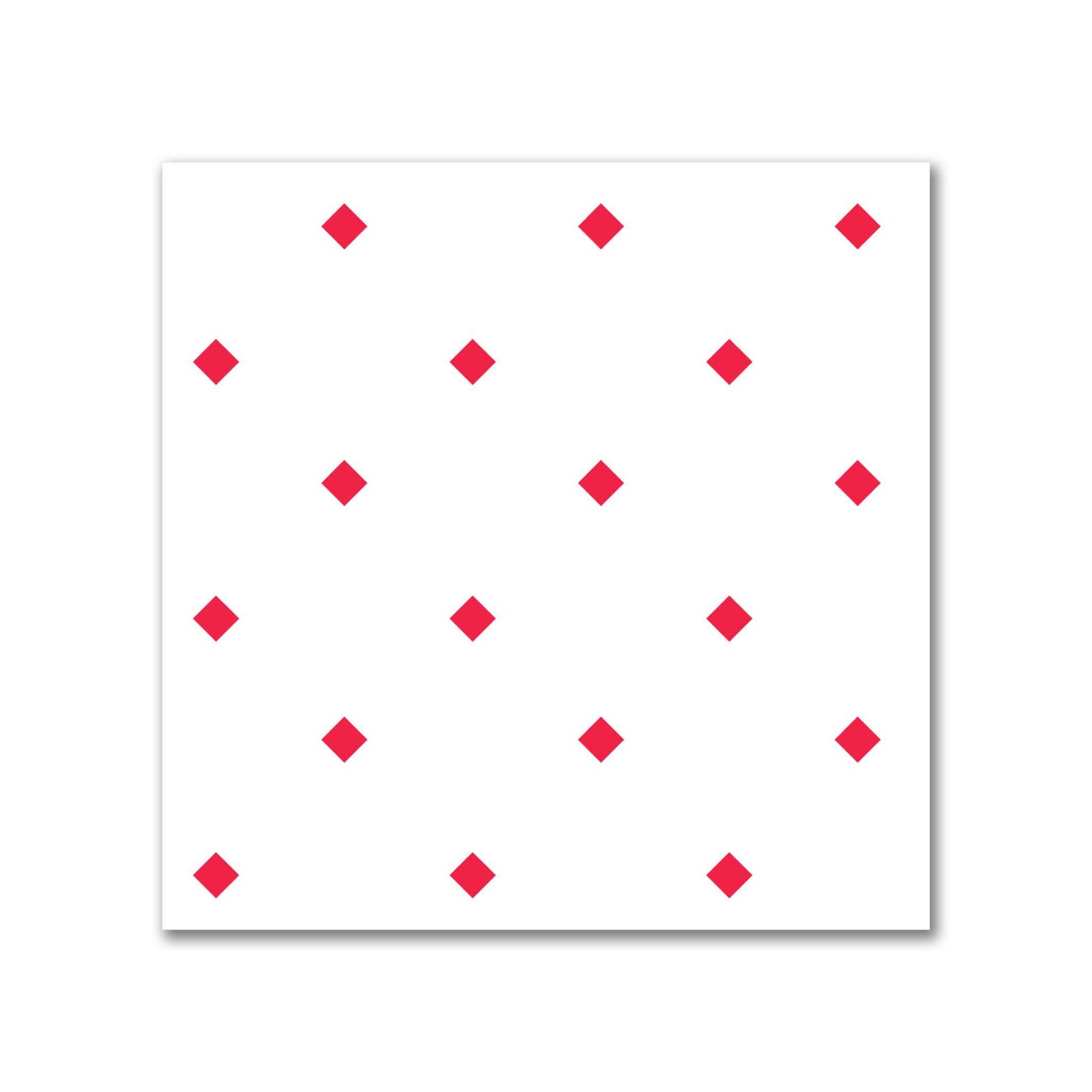 White Spun Polyester Fabric with Red Diamonds #FASP-1330-101