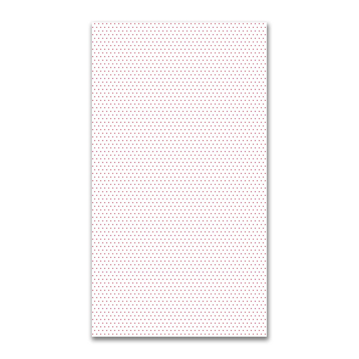 White Spun Polyester Fabric with Fine Red Diamonds #FASP-1330-111