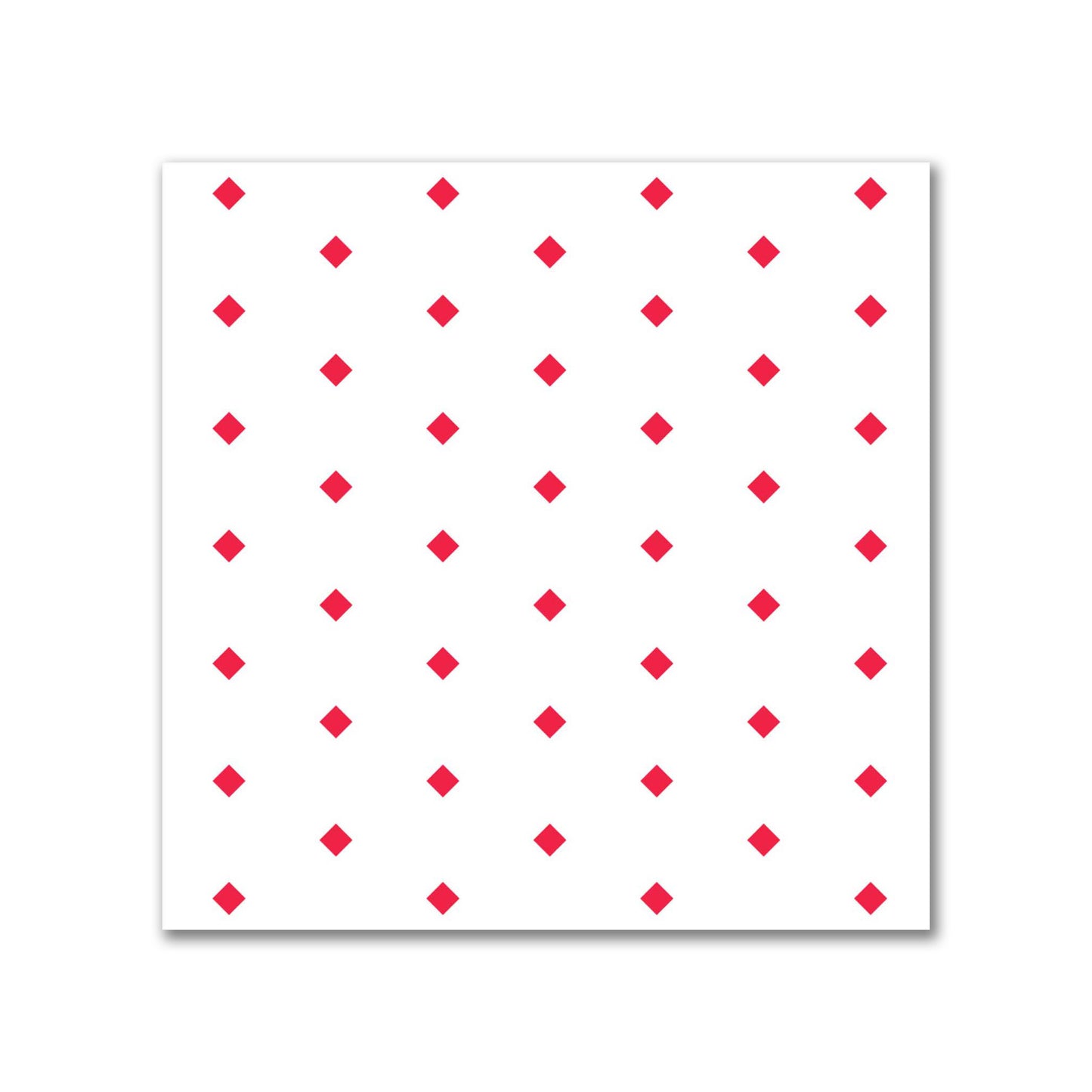 White Spun Polyester Fabric with Fine Red Diamonds #FASP-1330-111