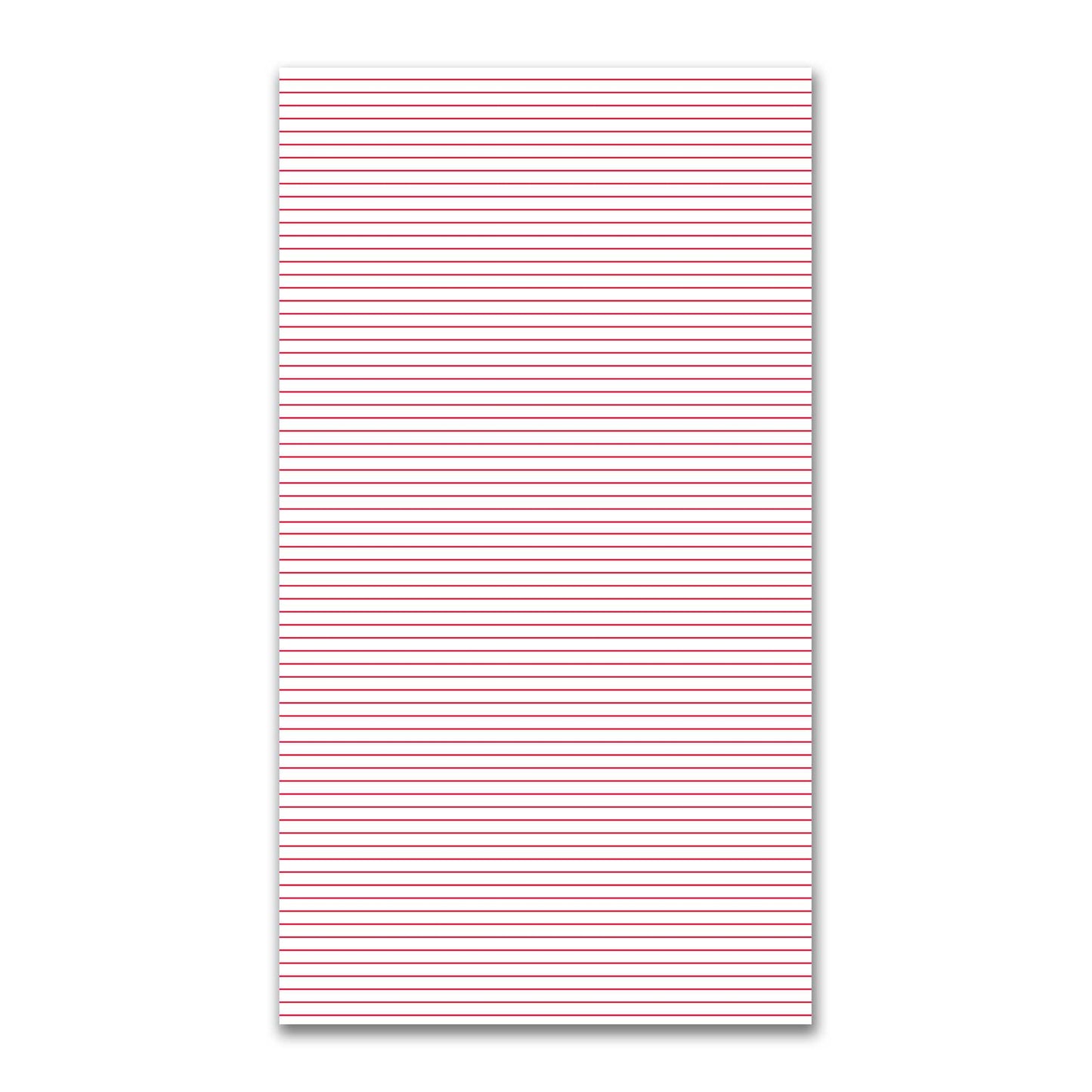 White Spun Polyester Fabric with Fine Red Stripes #FASP-1330-151