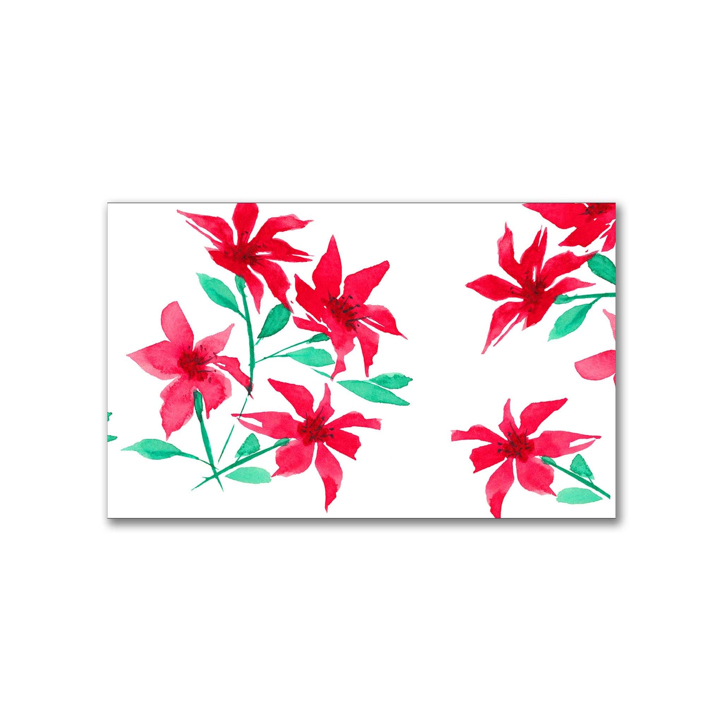 Scarlet Bloom — Printed Spun Polyester Fabric with Large Hand-painted Red Watercolor Floral Print #FASP-1334