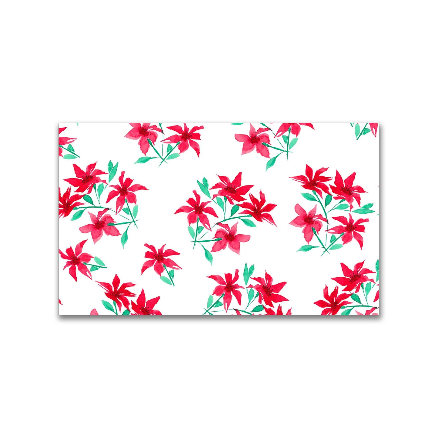 Scarlet Bloom — Printed Spun Polyester Fabric with Large Hand-painted Red Watercolor Floral Print #FASP-1334