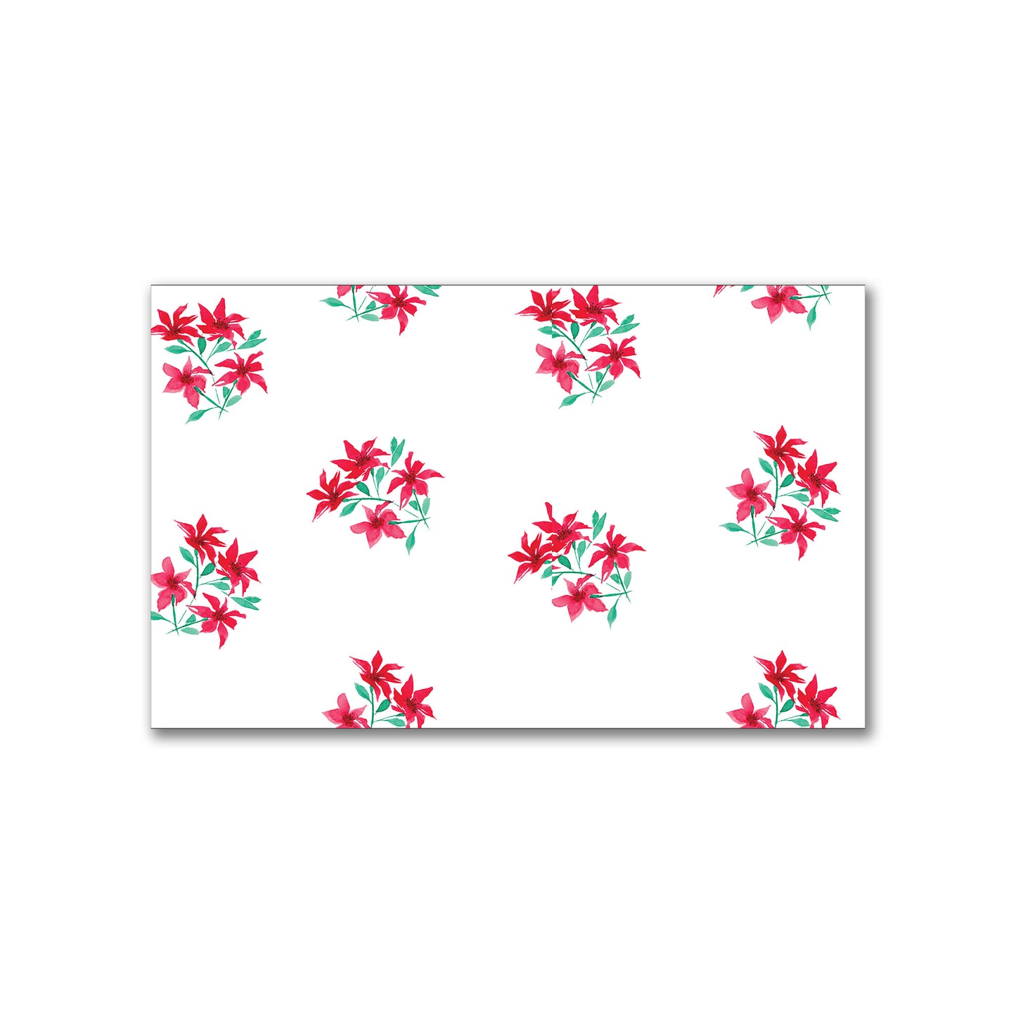 Scarlet Bloom — Printed Spun Polyester Fabric with Medium Red Watercolor Floral Pattern #FASP-1335