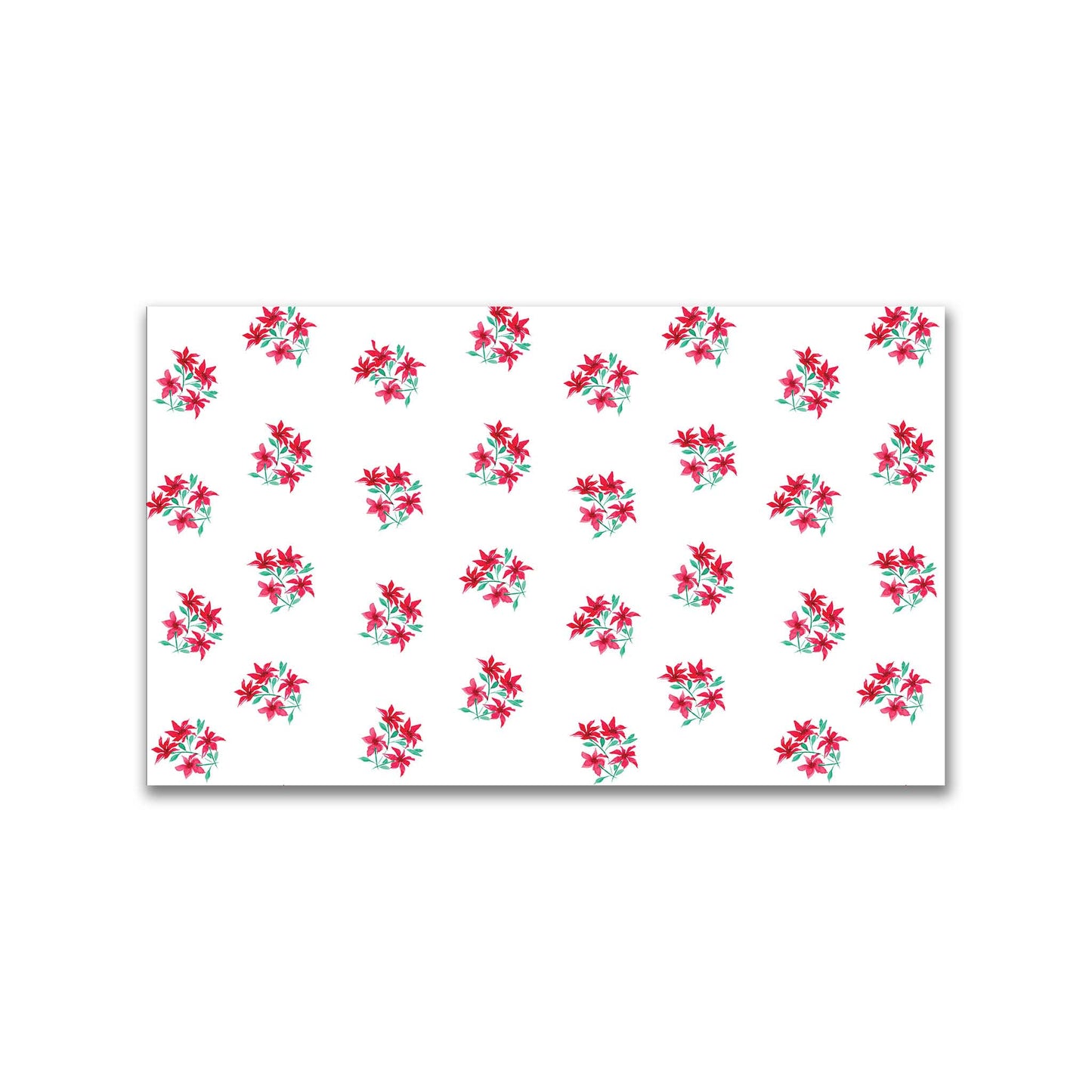 Scarlet Bloom — Printed Spun Polyester Fabric with Medium Red Watercolor Floral Pattern #FASP-1335