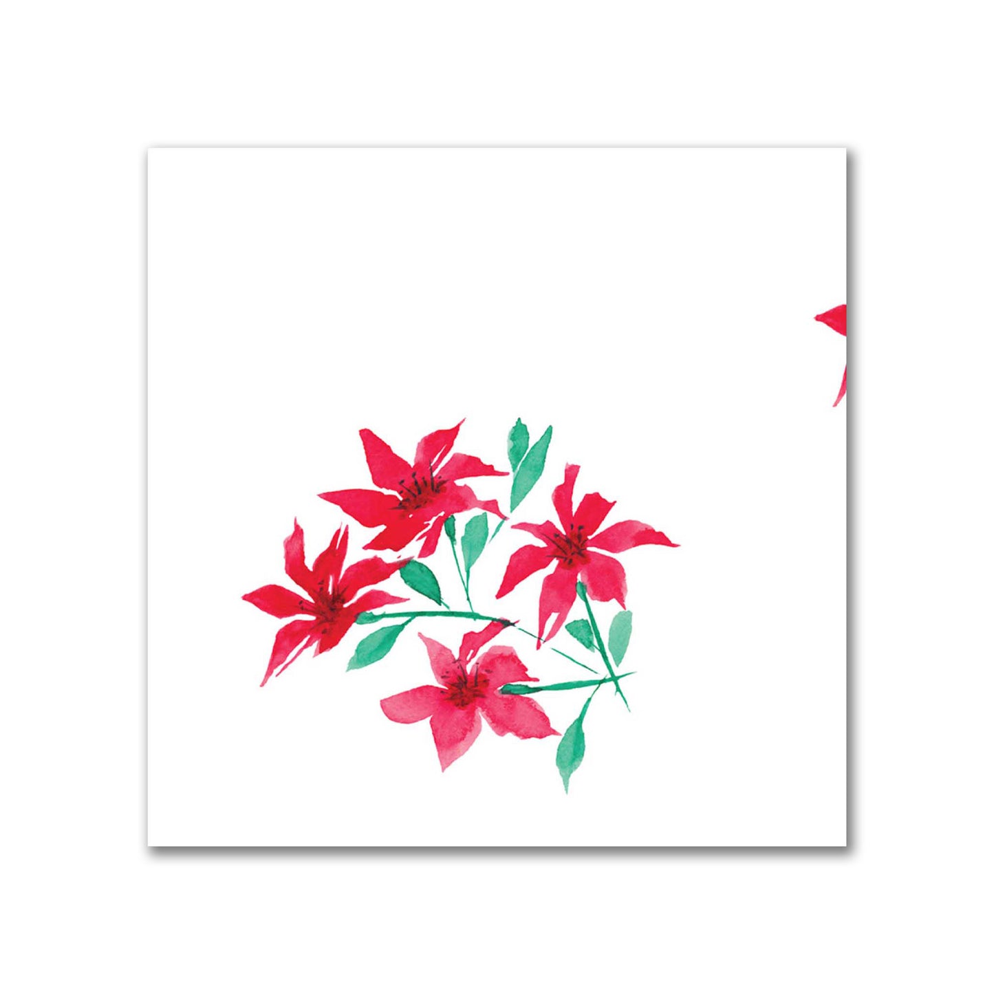 Scarlet Bloom — Printed Spun Polyester Fabric with Medium Red Watercolor Floral Pattern #FASP-1335