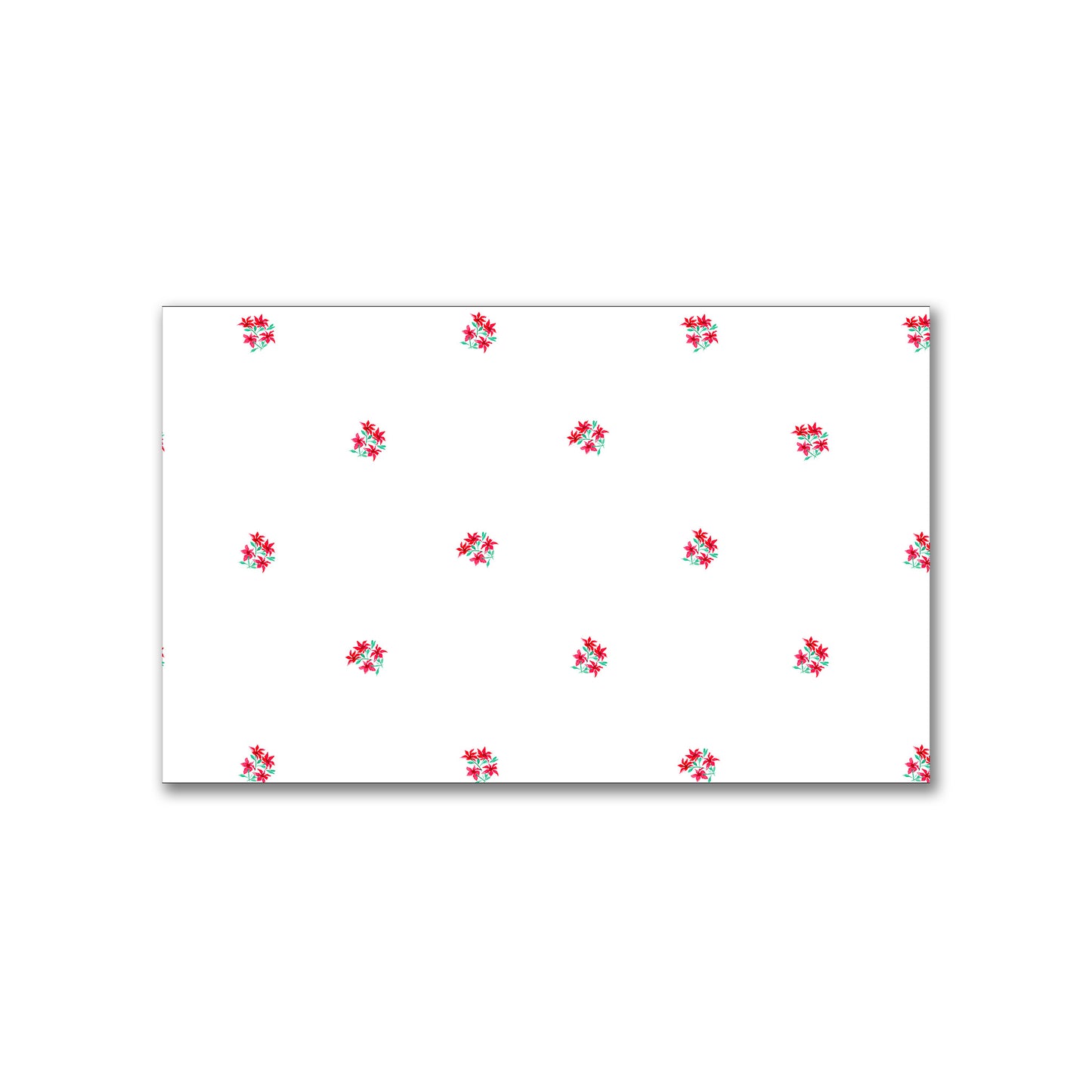 Scarlet Bloom — Printed Spun Polyester Fabric with Small Red Watercolor Floral Pattern #FASP-1336