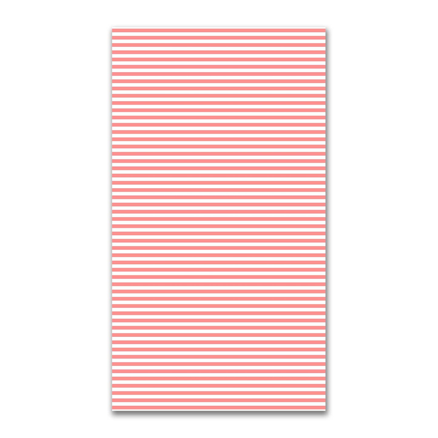 White Spun Polyester Fabric with Pink Bars #FASP-1340-051
