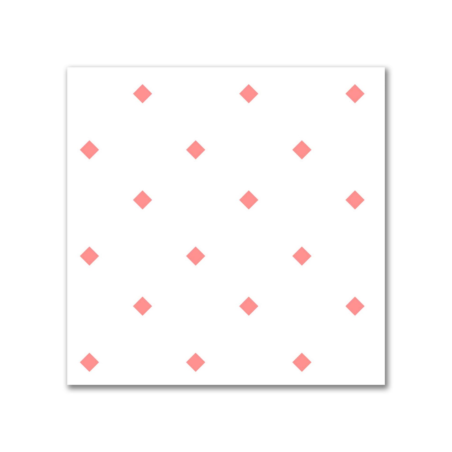 White Spun Polyester Fabric with Pink Diamonds #FASP-1340-101