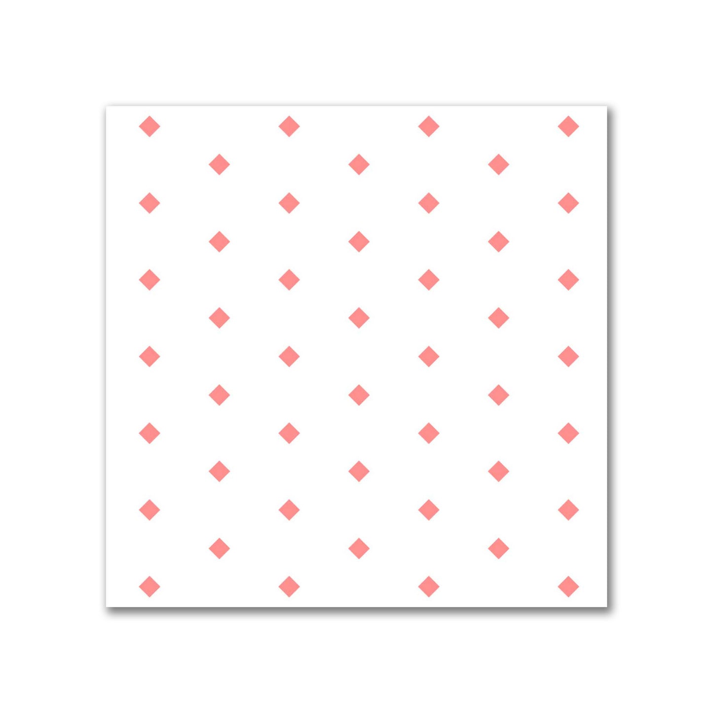 White Spun Polyester Fabric with Fine Pink Diamonds #FASP-1340-111
