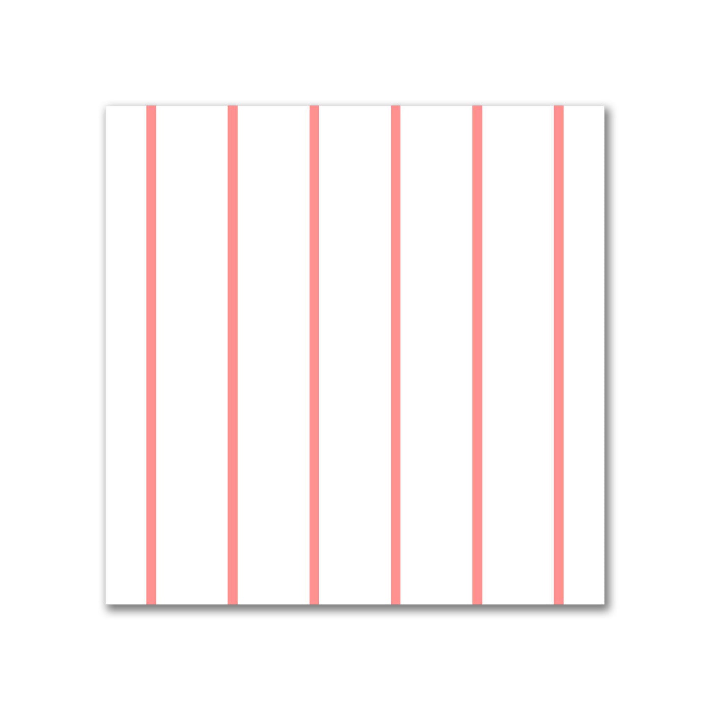 White Spun Polyester Fabric with Fine Pink Stripes #FASP-1340-151