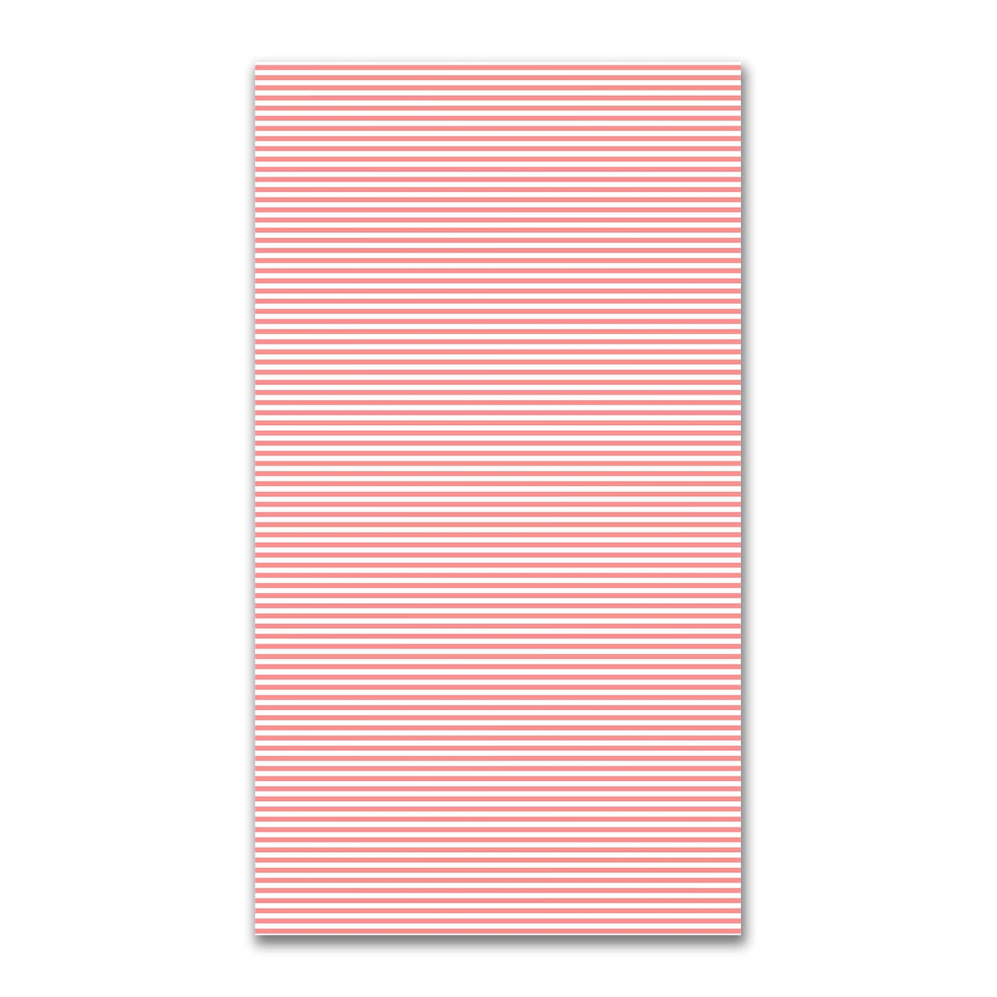 White Spun Polyester Fabric with Thin Pink Bars #FASP-1340-241