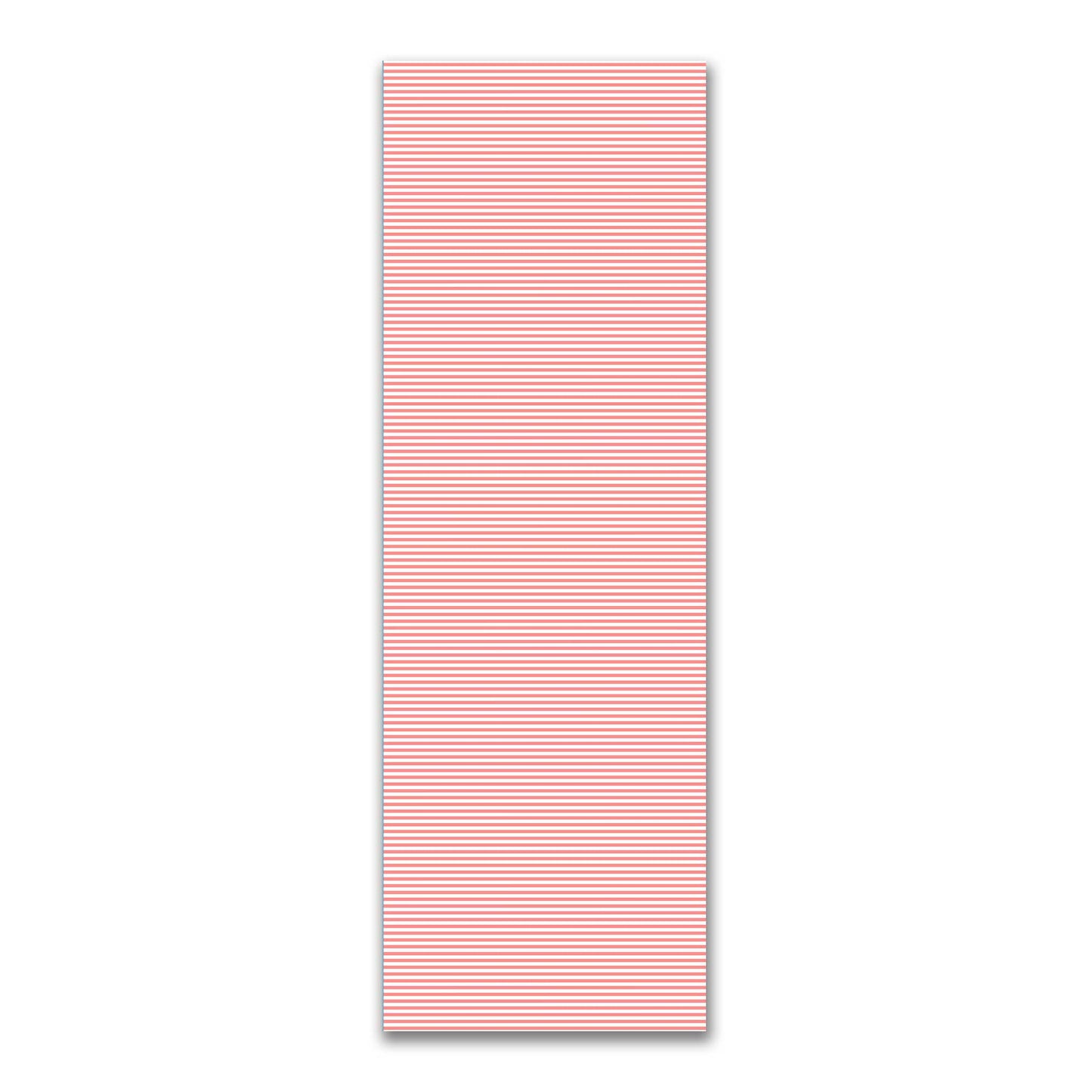 White Spun Polyester Fabric with Thin Pink Bars #FASP-1340-241