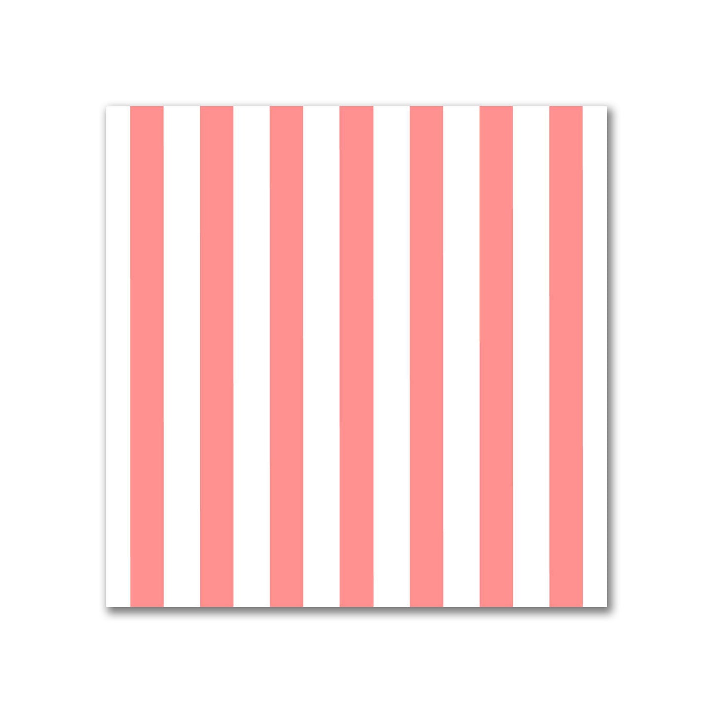 White Spun Polyester Fabric with Thin Pink Bars #FASP-1340-241