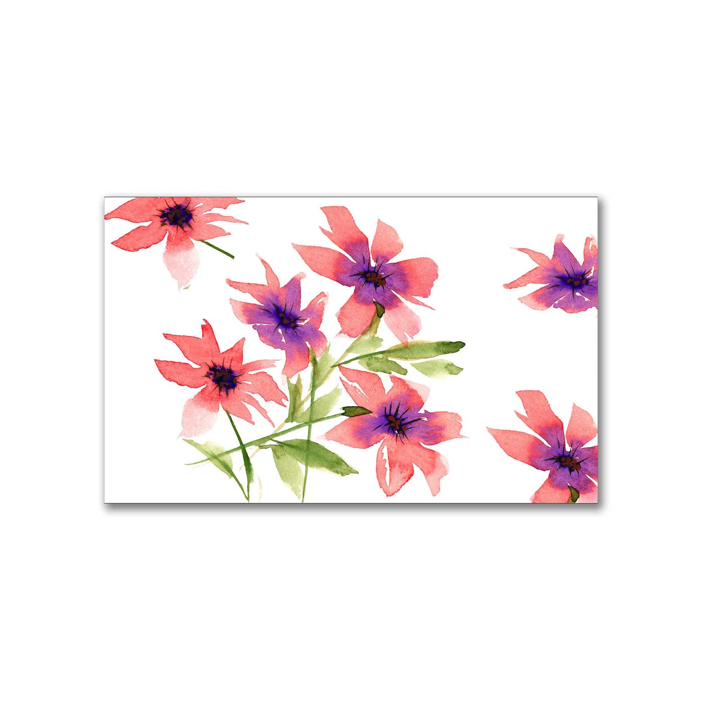 Coral Bloom — Printed Spun Polyester Fabric with Large Hand-painted Pink Watercolor Floral Print #FASP-1344