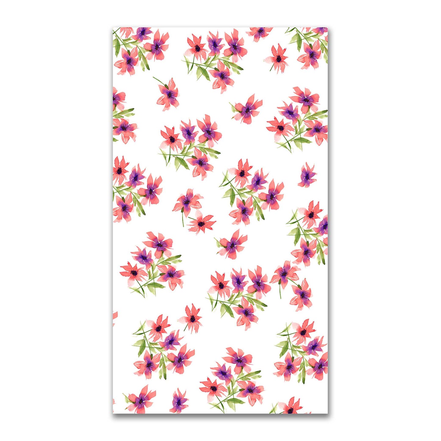 Coral Bloom — Printed Spun Polyester Fabric with Large Hand-painted Pink Watercolor Floral Print #FASP-1344