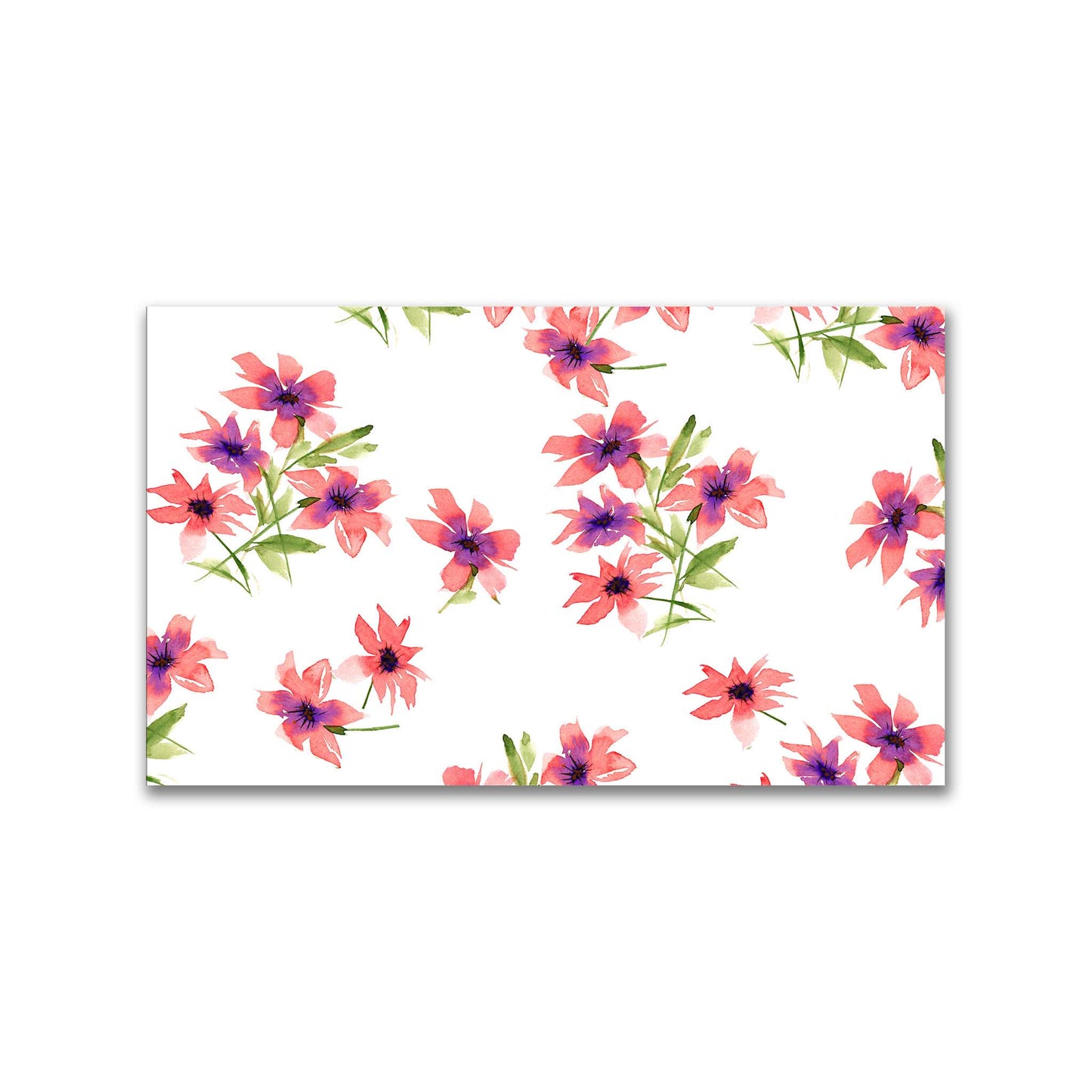 Coral Bloom — Printed Spun Polyester Fabric with Large Hand-painted Pink Watercolor Floral Print #FASP-1344
