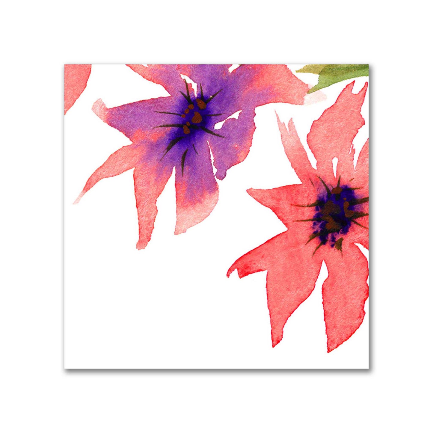 Coral Bloom — Printed Spun Polyester Fabric with Large Hand-painted Pink Watercolor Floral Print #FASP-1344