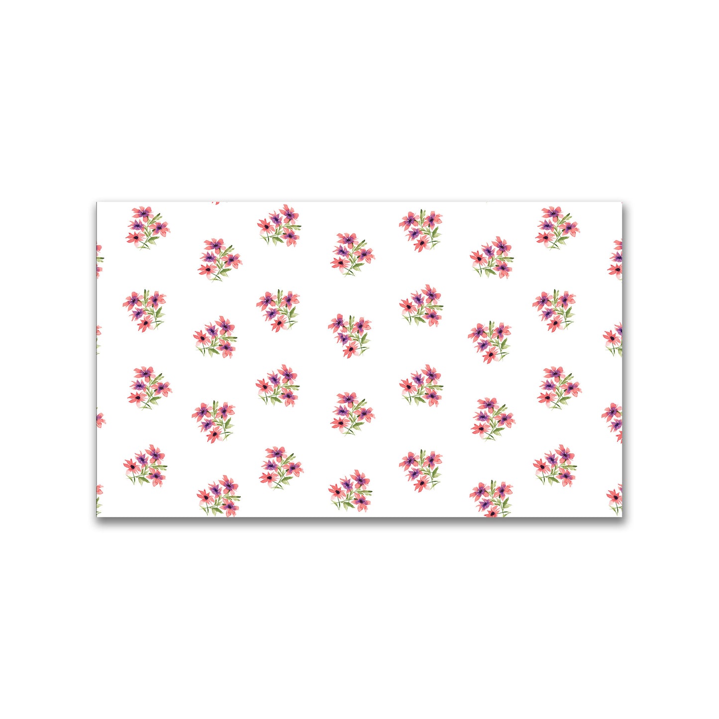 Coral Bloom — Printed Spun Polyester Fabric with Medium Pink Watercolor Floral Pattern #FASP-1345