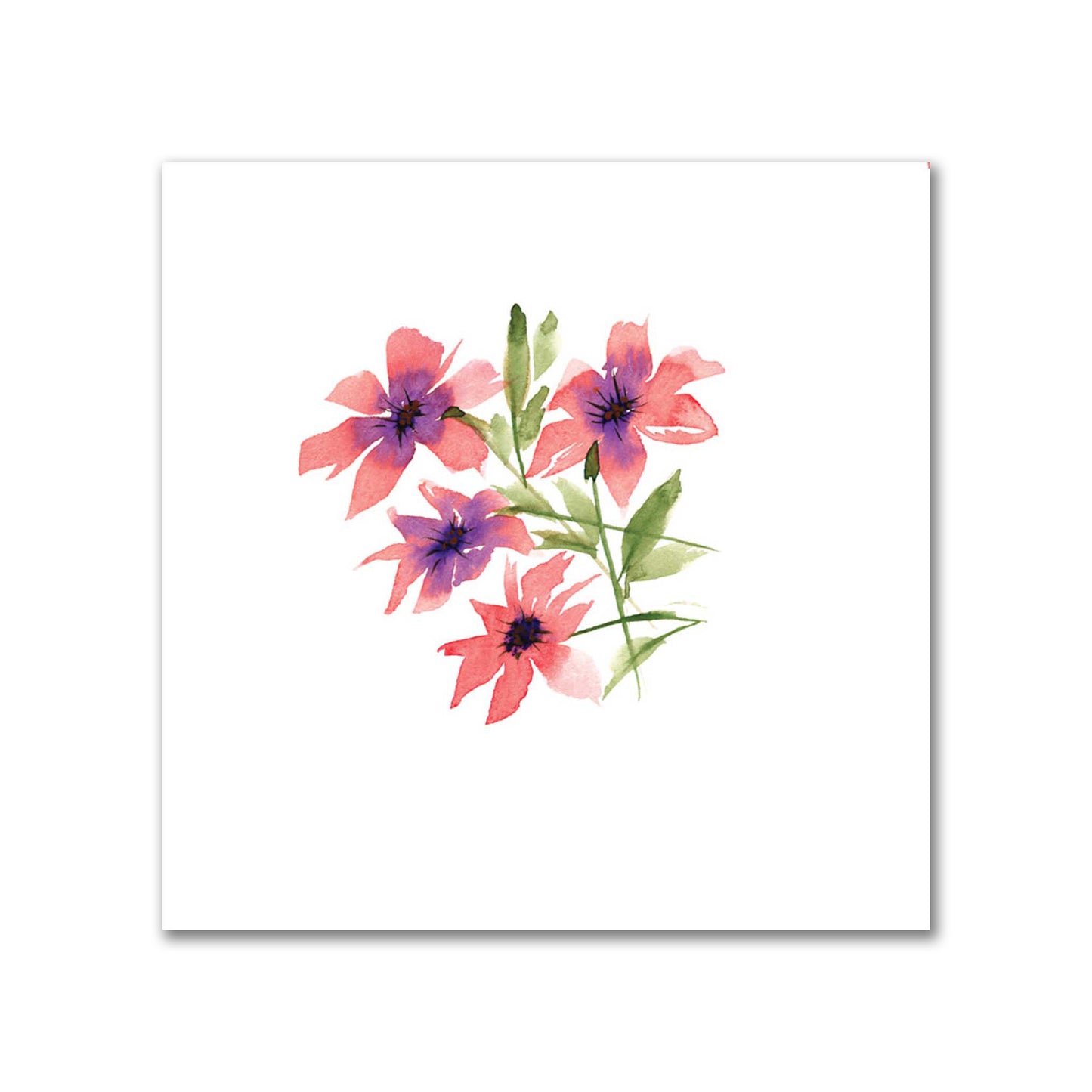 Coral Bloom — Printed Spun Polyester Fabric with Medium Pink Watercolor Floral Pattern #FASP-1345