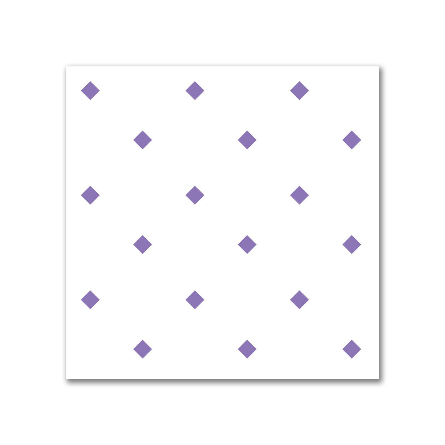 White Spun Polyester Fabric with Purple Diamonds #FASP-1350-101