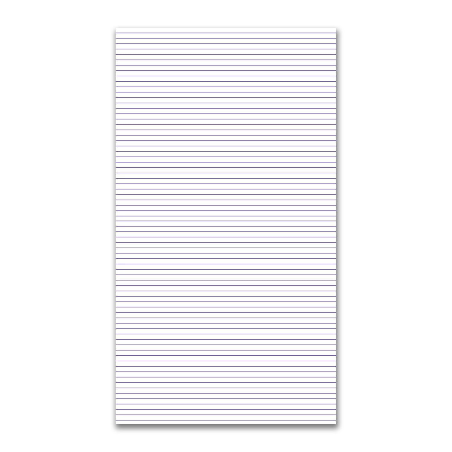 White Spun Polyester Fabric with Fine Purple Stripes #FASP-1350-151