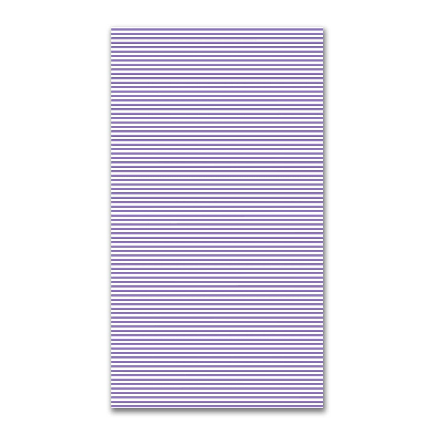 White Spun Polyester Fabric with Thin Purple Bars #FASP-1350-241