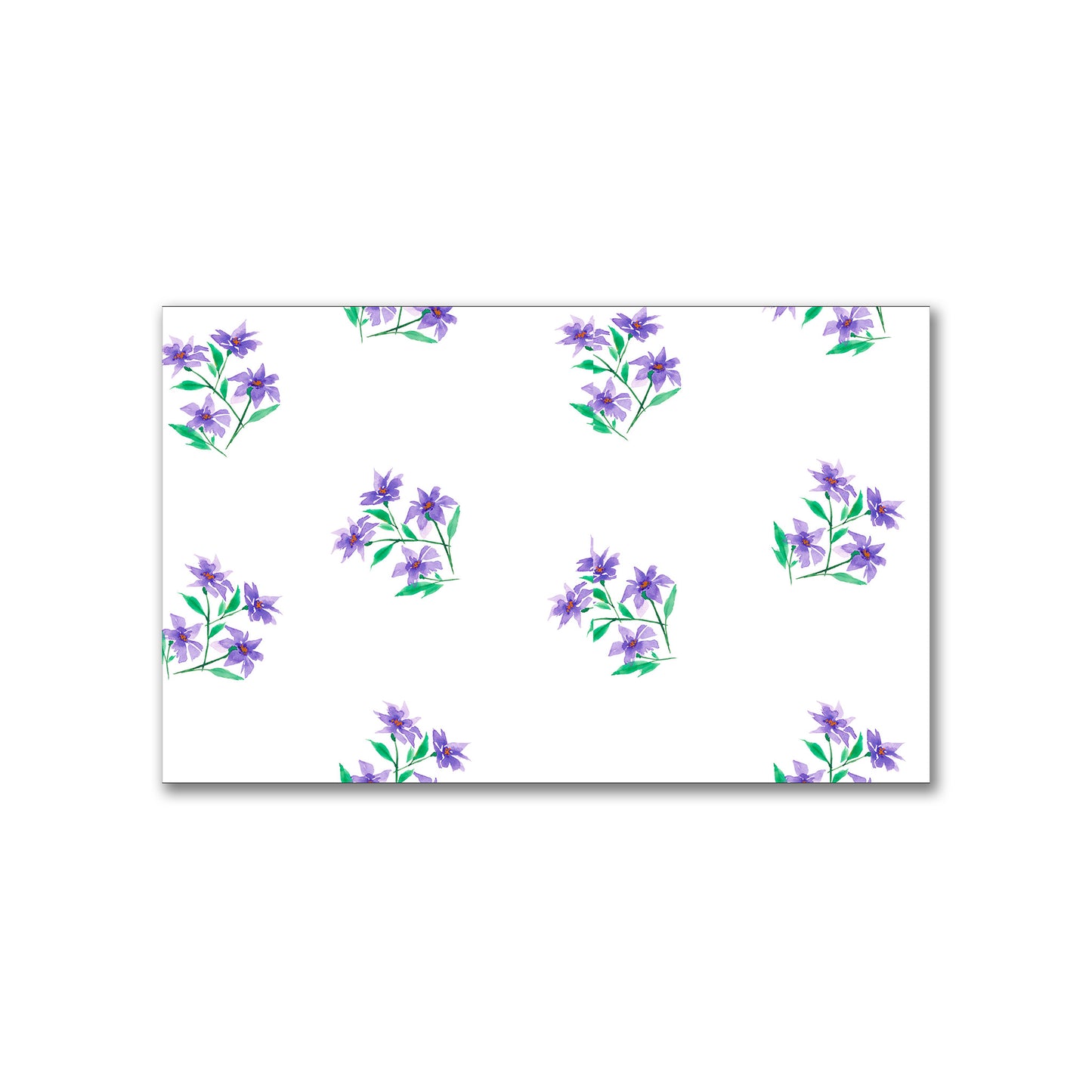Purple Bloom — Printed Spun Polyester Fabric with Medium Purple Watercolor Floral Pattern #FASP-1355