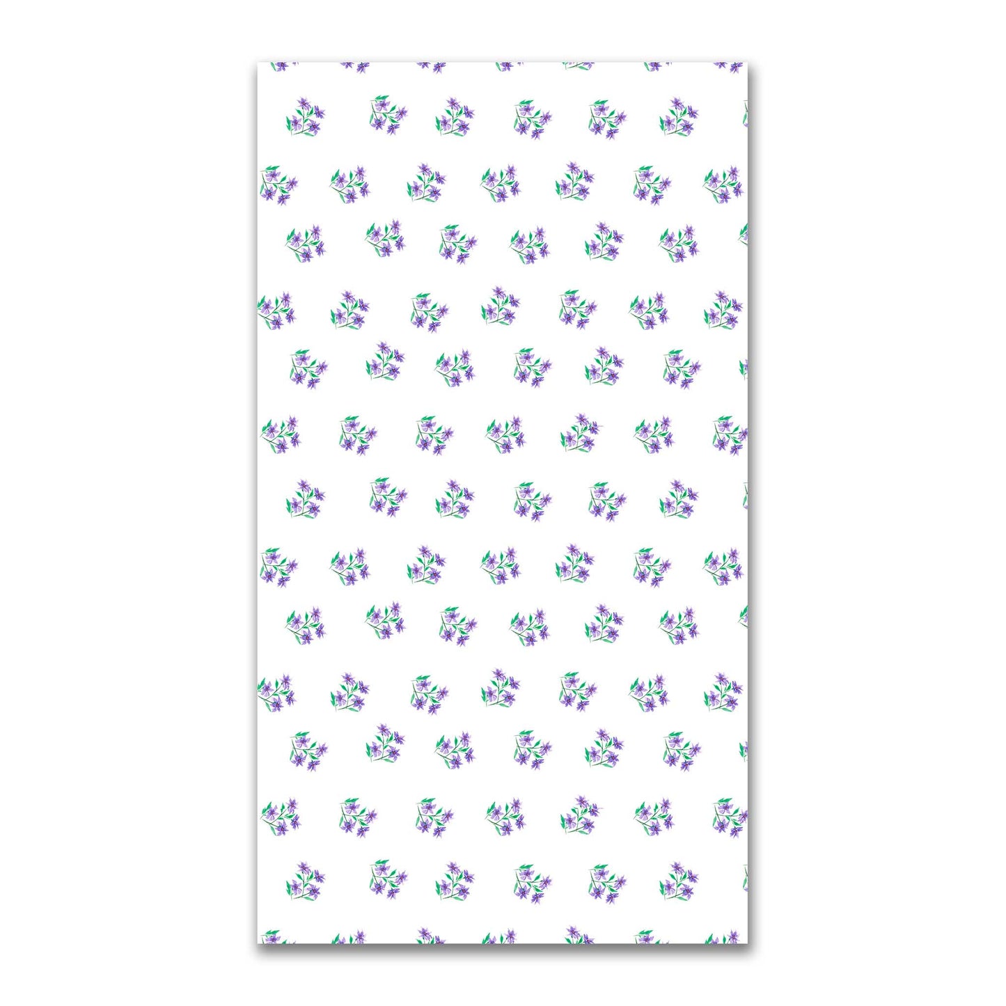 Purple Bloom — Printed Spun Polyester Fabric with Medium Purple Watercolor Floral Pattern #FASP-1355