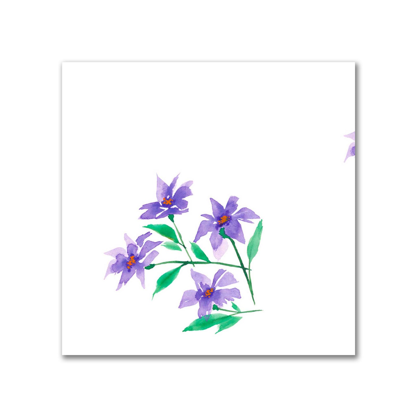 Purple Bloom — Printed Spun Polyester Fabric with Medium Purple Watercolor Floral Pattern #FASP-1355