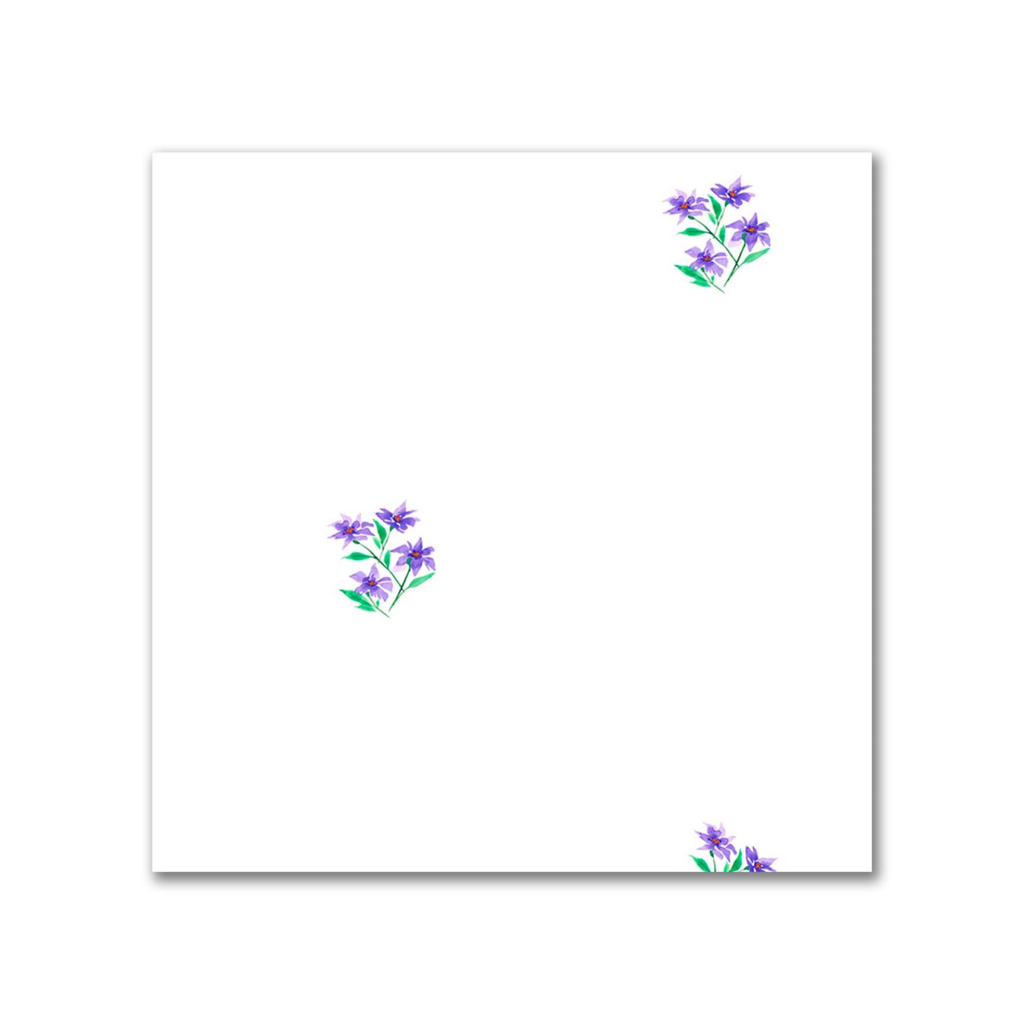 Purple Bloom — Printed Spun Polyester Fabric with Small Purple Watercolor Floral Pattern #FASP-1356