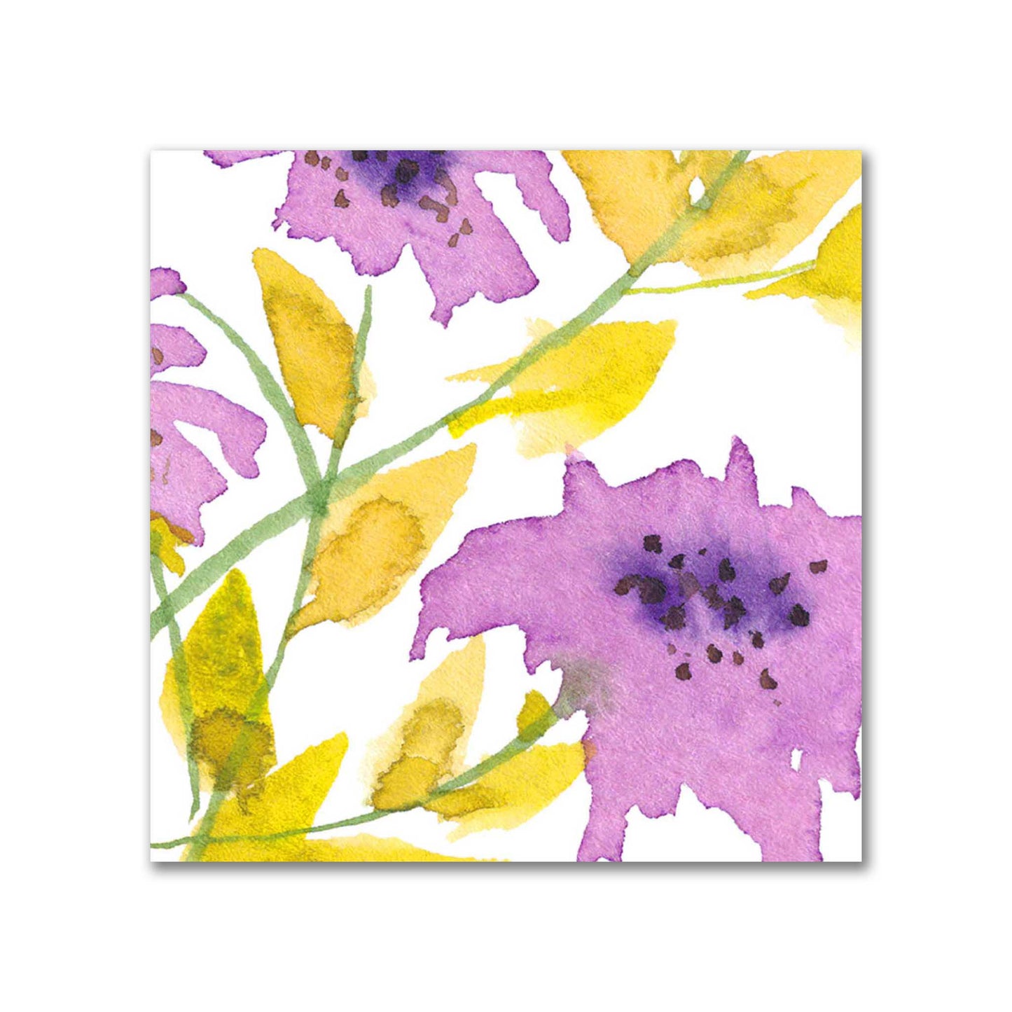 Mauve Bloom — Printed Spun Polyester Fabric with Large Hand-painted Mauve Watercolor Floral Print #FASP-1364