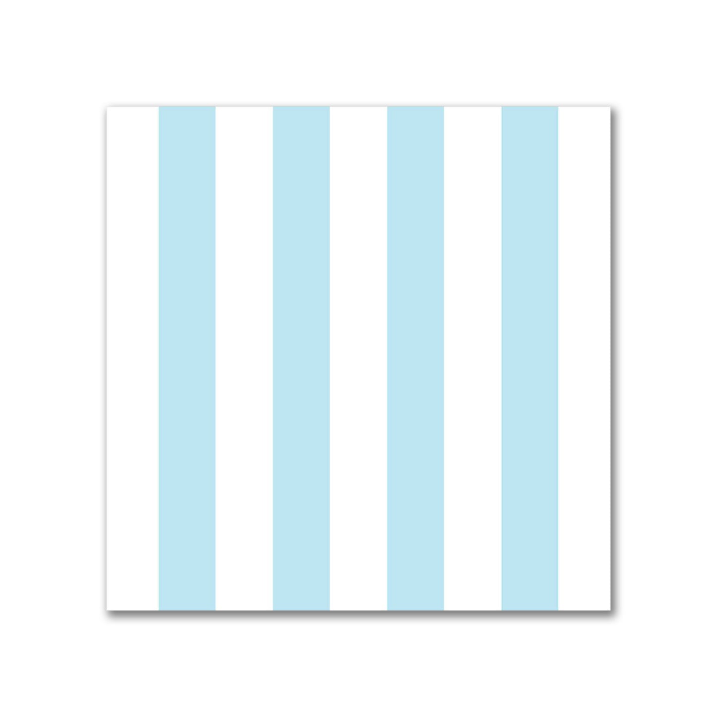 White Spun Polyester Fabric with Blue Bars #FASP-1370-051