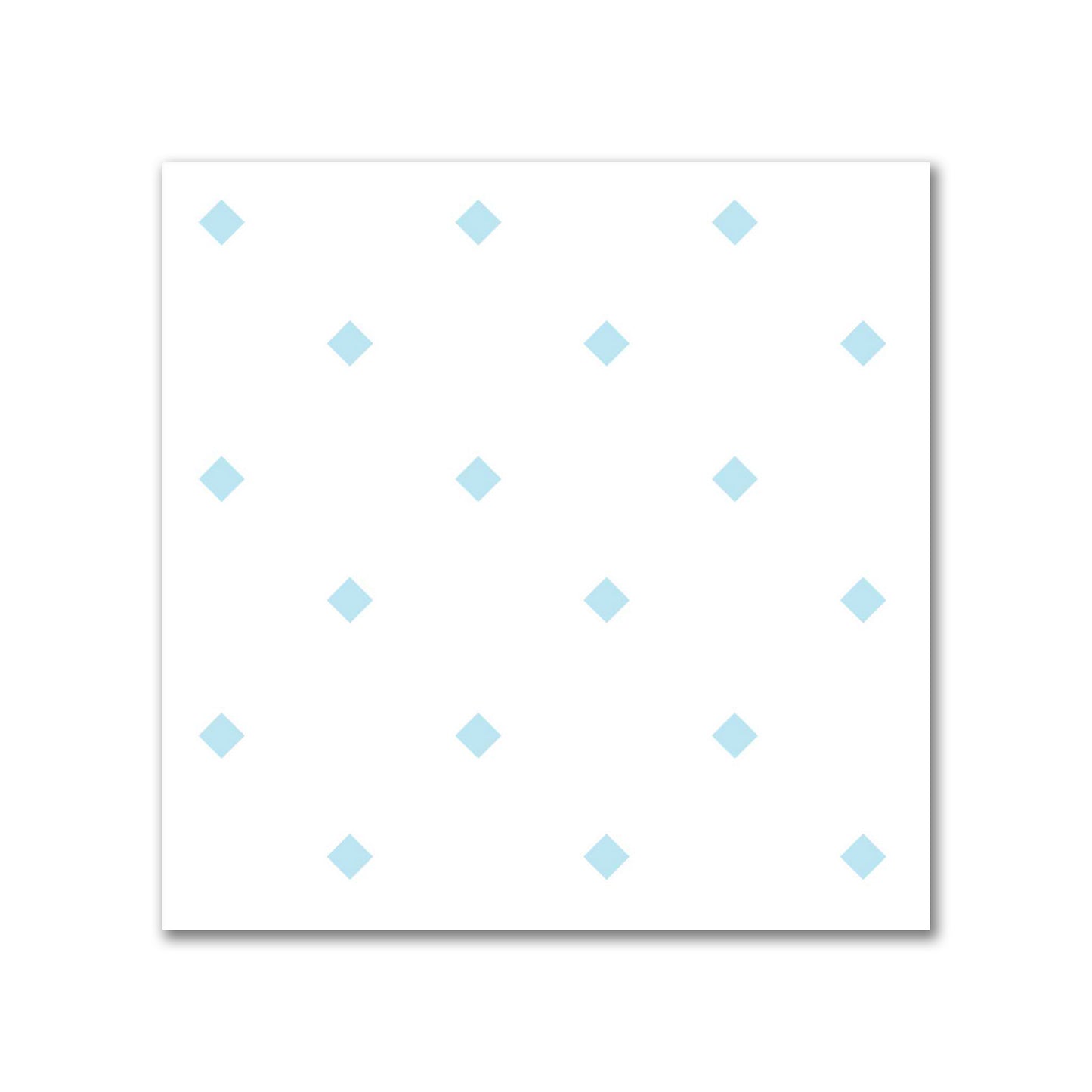 White Spun Polyester Fabric with Blue Diamonds #FASP-1370-101