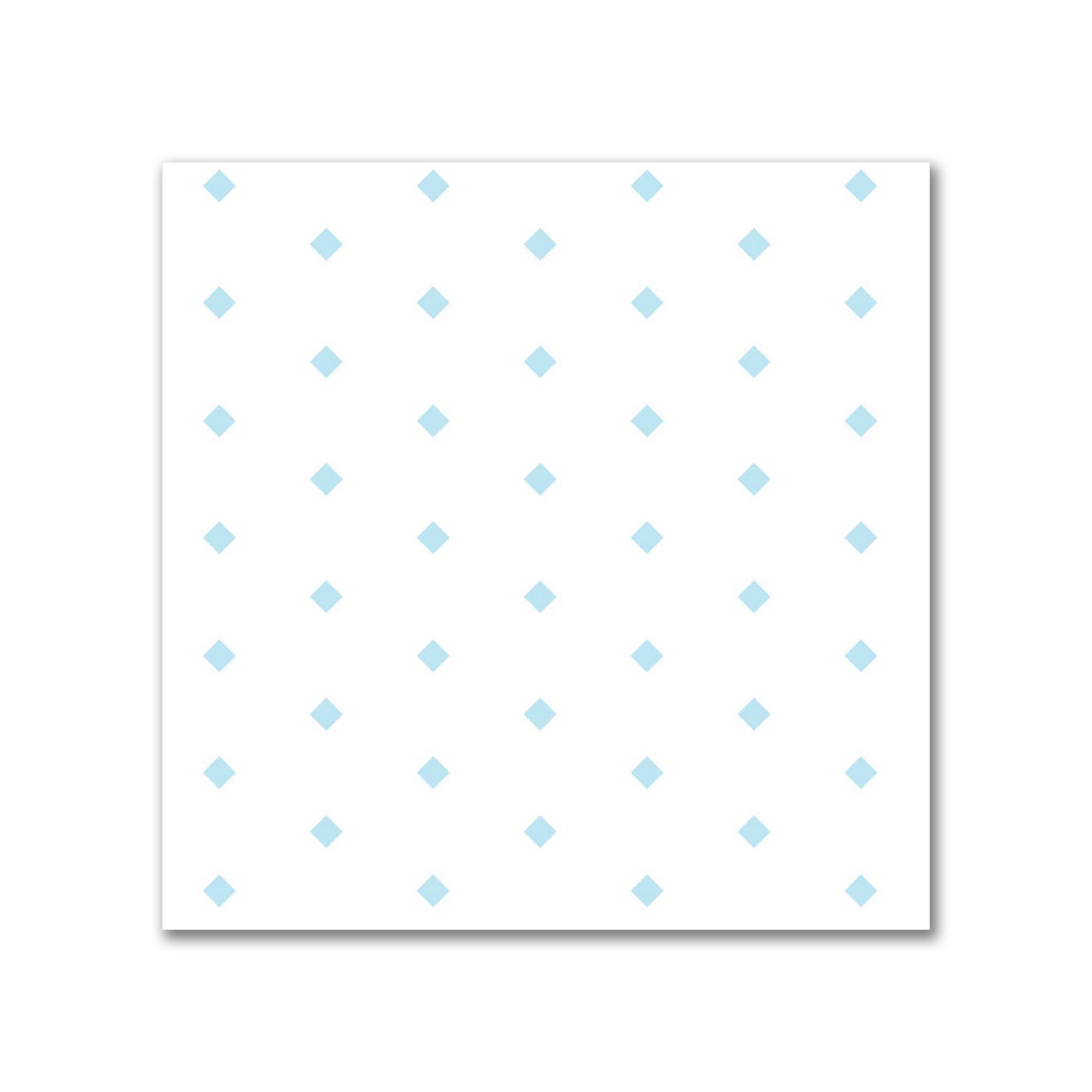 White Spun Polyester Fabric with Fine Blue Diamonds #FASP-1370-111