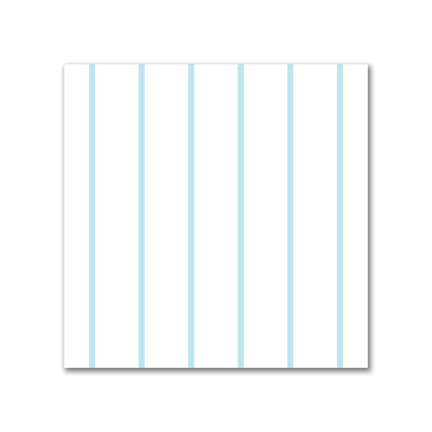 White Spun Polyester Fabric with Fine Blue Stripes #FASP-1370-151