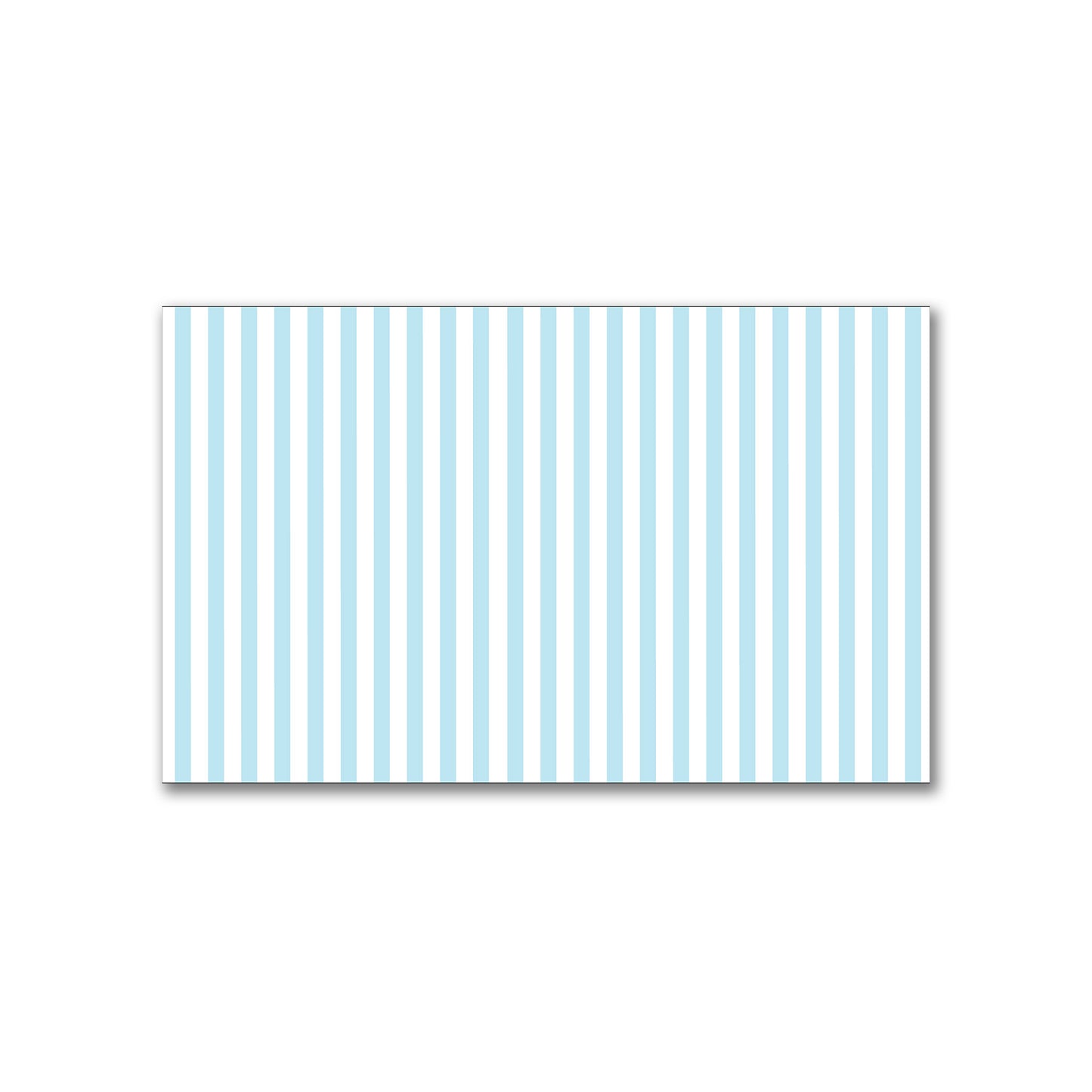 White Spun Polyester Fabric with Thin Blue Bars #FASP-1370-241