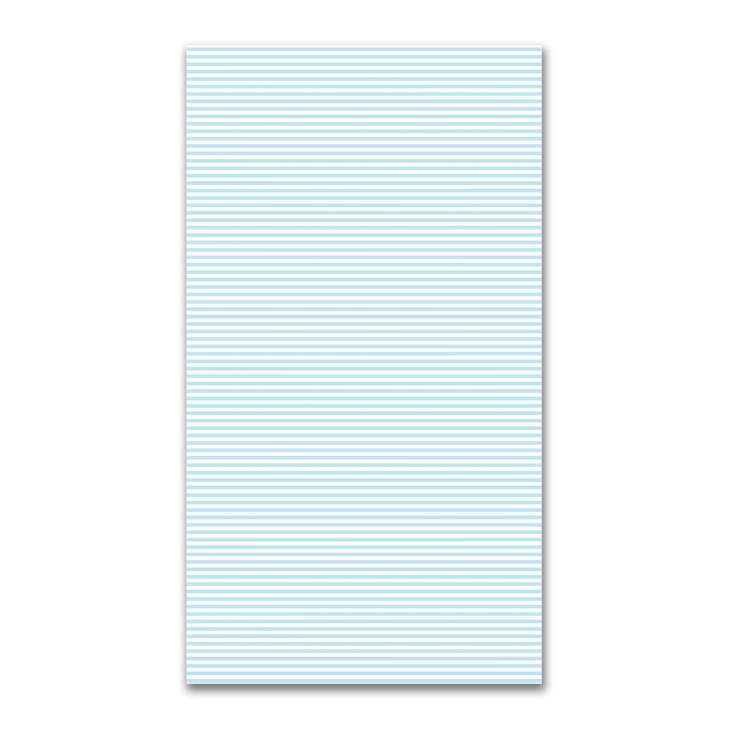 White Spun Polyester Fabric with Thin Blue Bars #FASP-1370-241