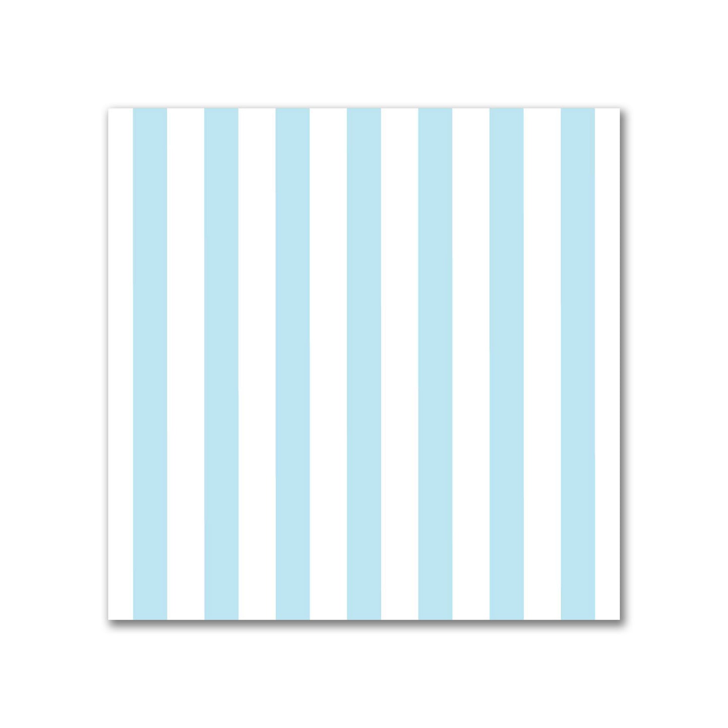 White Spun Polyester Fabric with Thin Blue Bars #FASP-1370-241