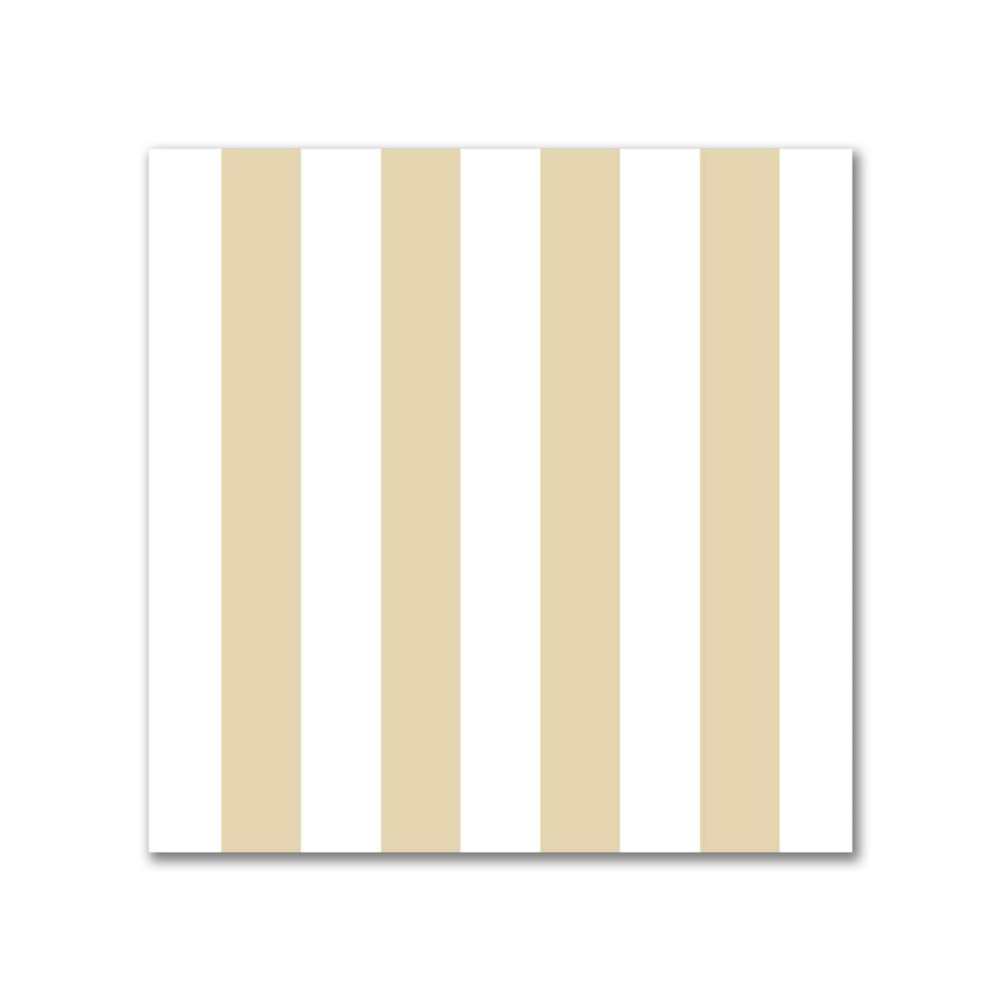 White Spun Polyester Fabric with Tan Bars #FASP-1371-051