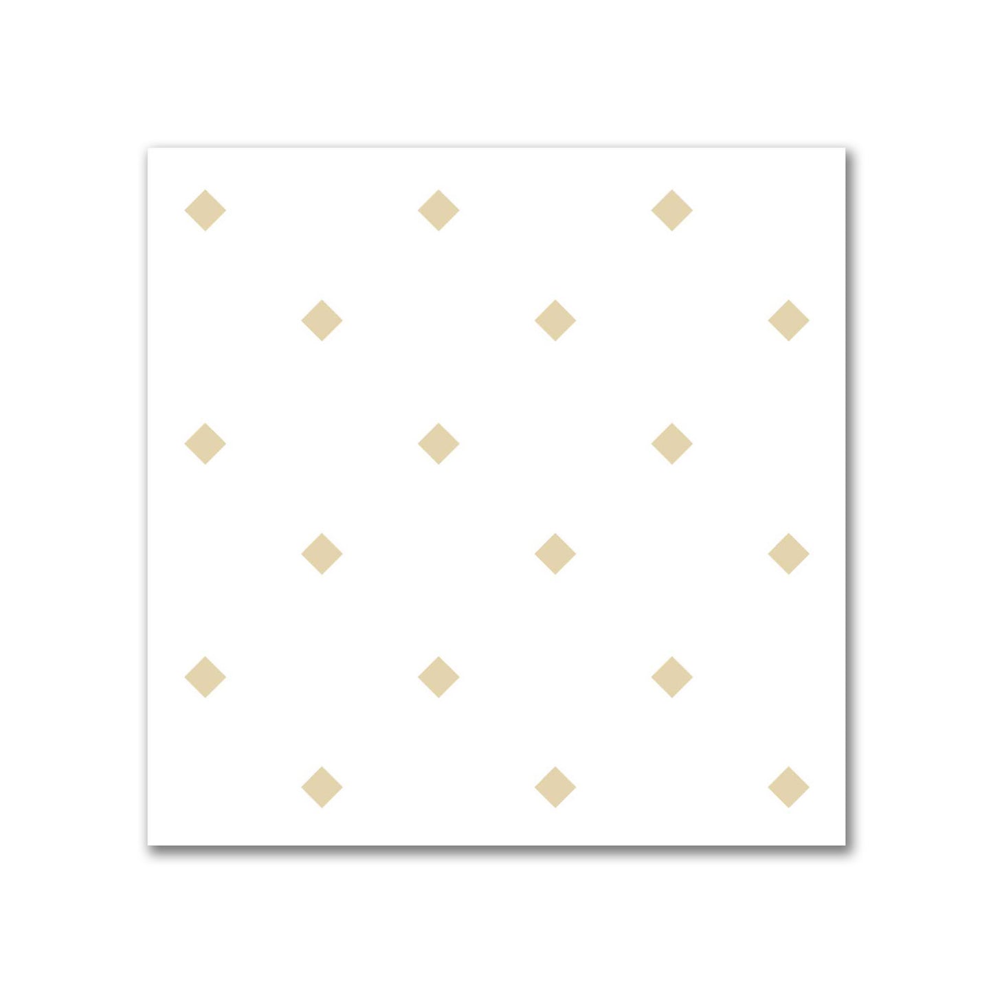 White Spun Polyester Fabric with Tan Diamonds #FASP-1371-101
