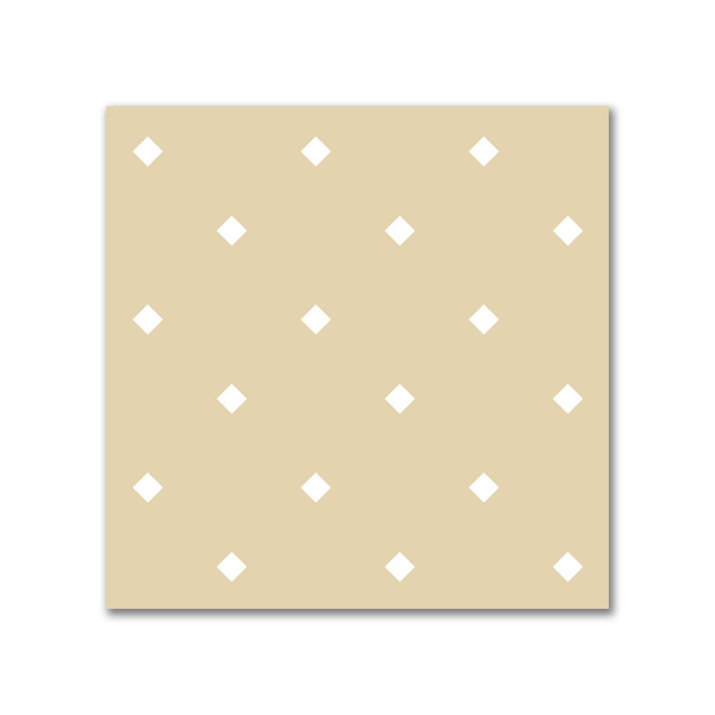 Spun Polyester Fabric with White Diamonds on Tan #FASP-1371-102
